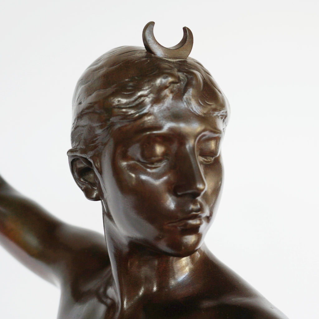 Art Nouveau Bronze Sculpture of Diana the Huntress by Jean Alexandre Joseph Falguiére French, Circa 1890