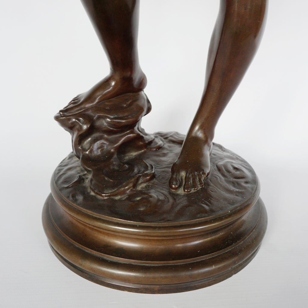 Art Nouveau Bronze Sculpture of Diana the Huntress by Jean Alexandre Joseph Falguiére French, Circa 1890