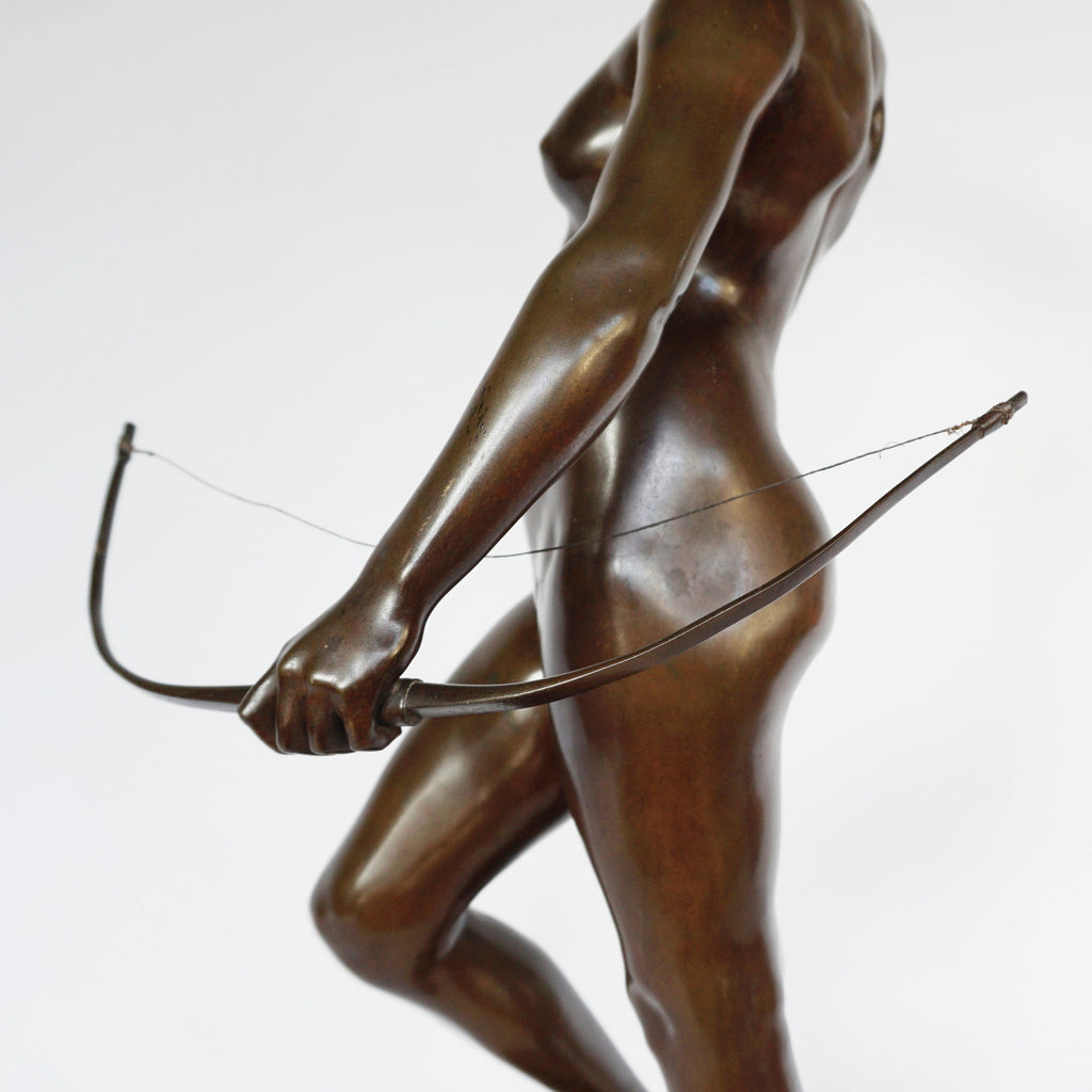 Art Nouveau Bronze Sculpture of Diana the Huntress by Jean Alexandre Joseph Falguiére French, Circa 1890