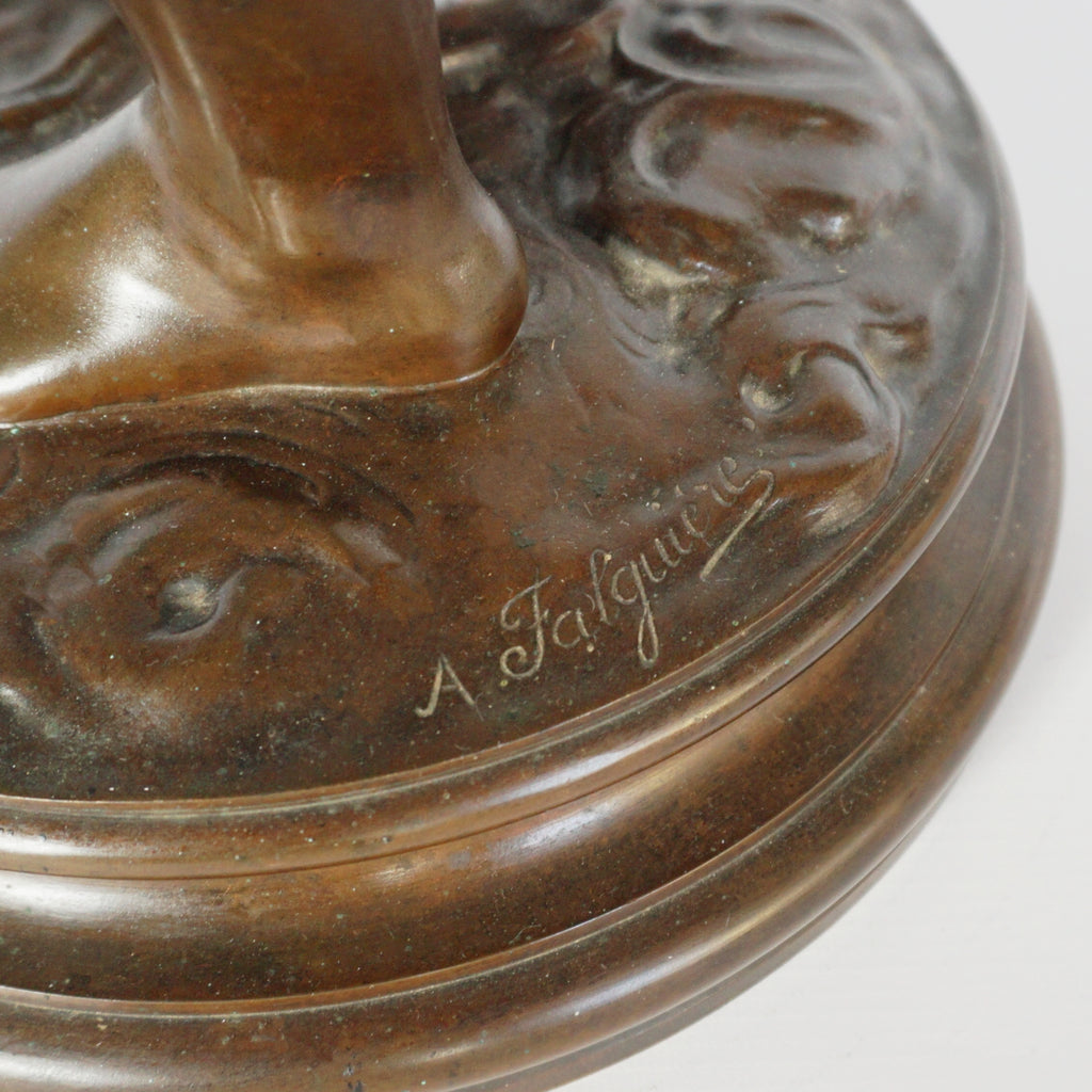 Art Nouveau Bronze Sculpture of Diana the Huntress by Jean Alexandre Joseph Falguiére French, Circa 1890