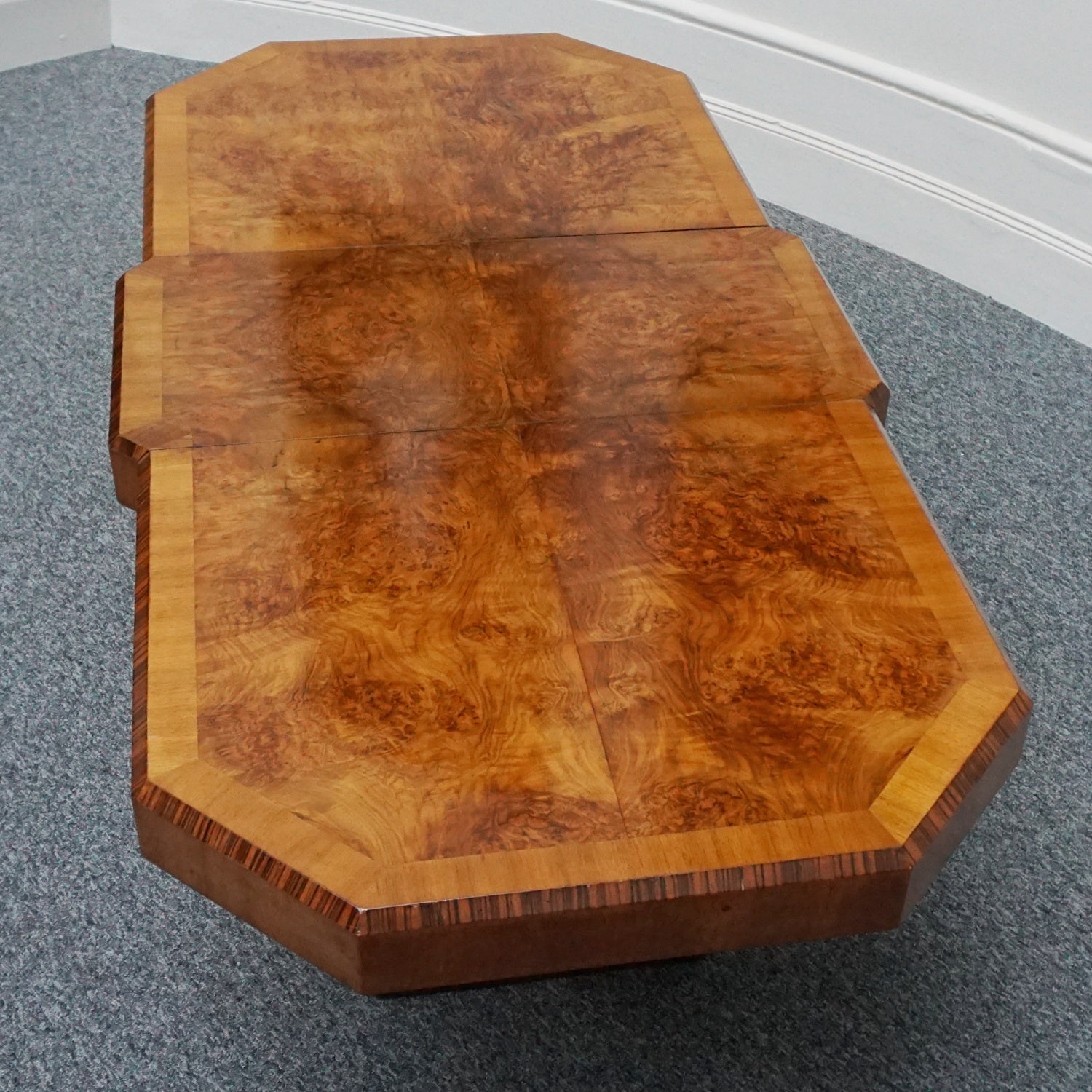 Art Deco Six Seat Dining Suite Burr Walnut - Jeroen Markies Art Deco - Original Art Deco 1935