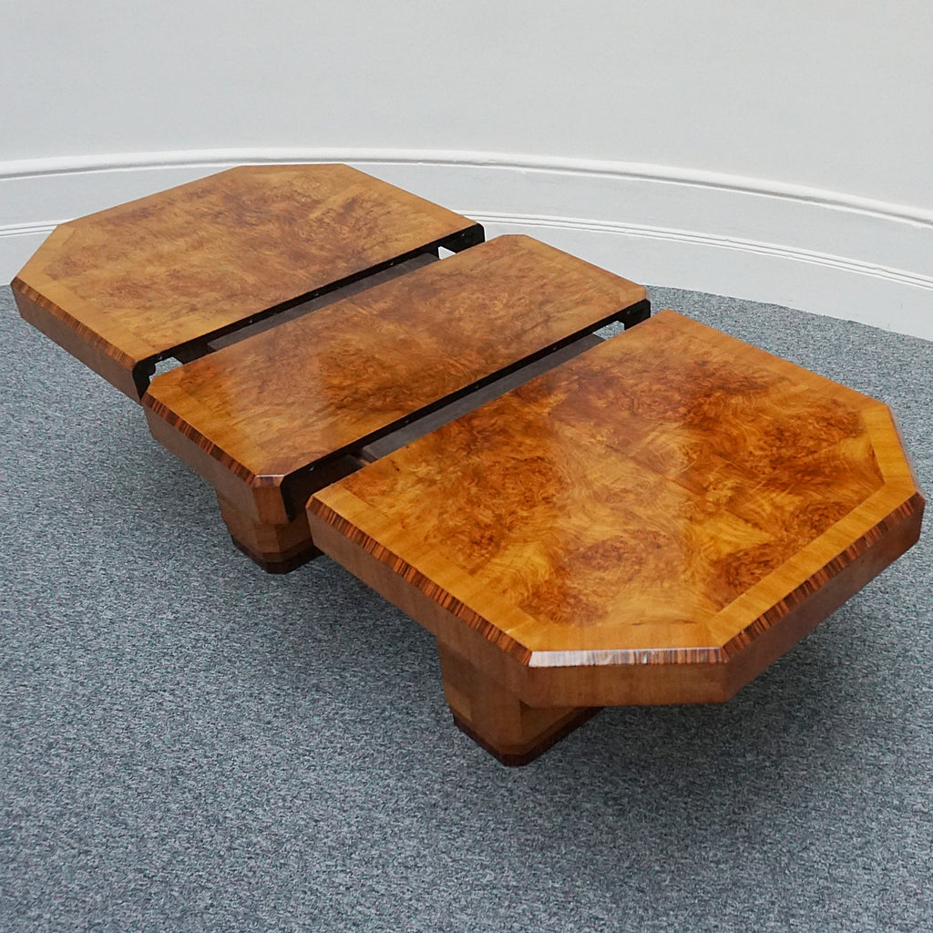 Art Deco Six Seat Dining Suite Burr Walnut - Jeroen Markies Art Deco - Original Art Deco 1935