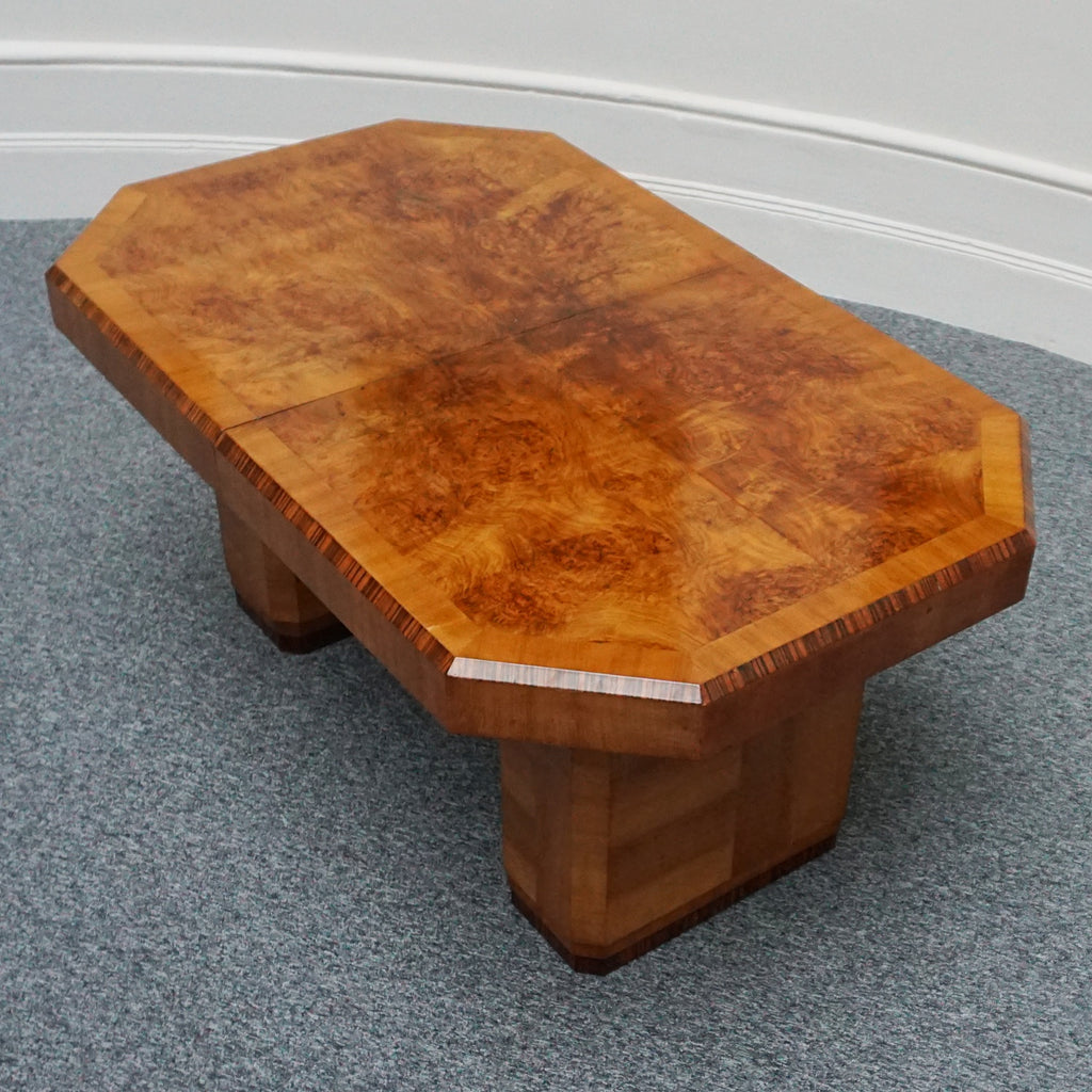 Art Deco Six Seat Dining Suite Burr Walnut - Jeroen Markies Art Deco - Original Art Deco 1935