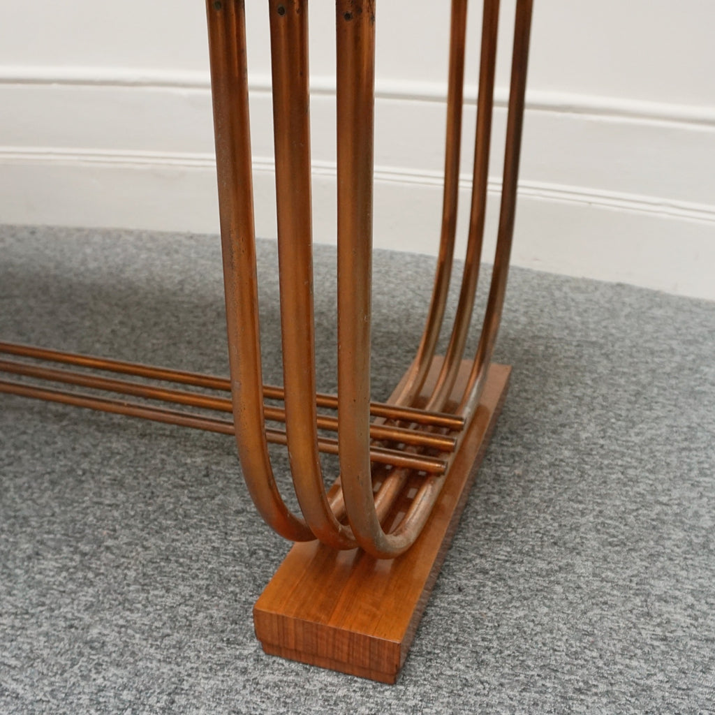 Vintage Art Deco 8 Seater Dining table and chairs Walnut and Copper - Jeroen Markies Art Deco