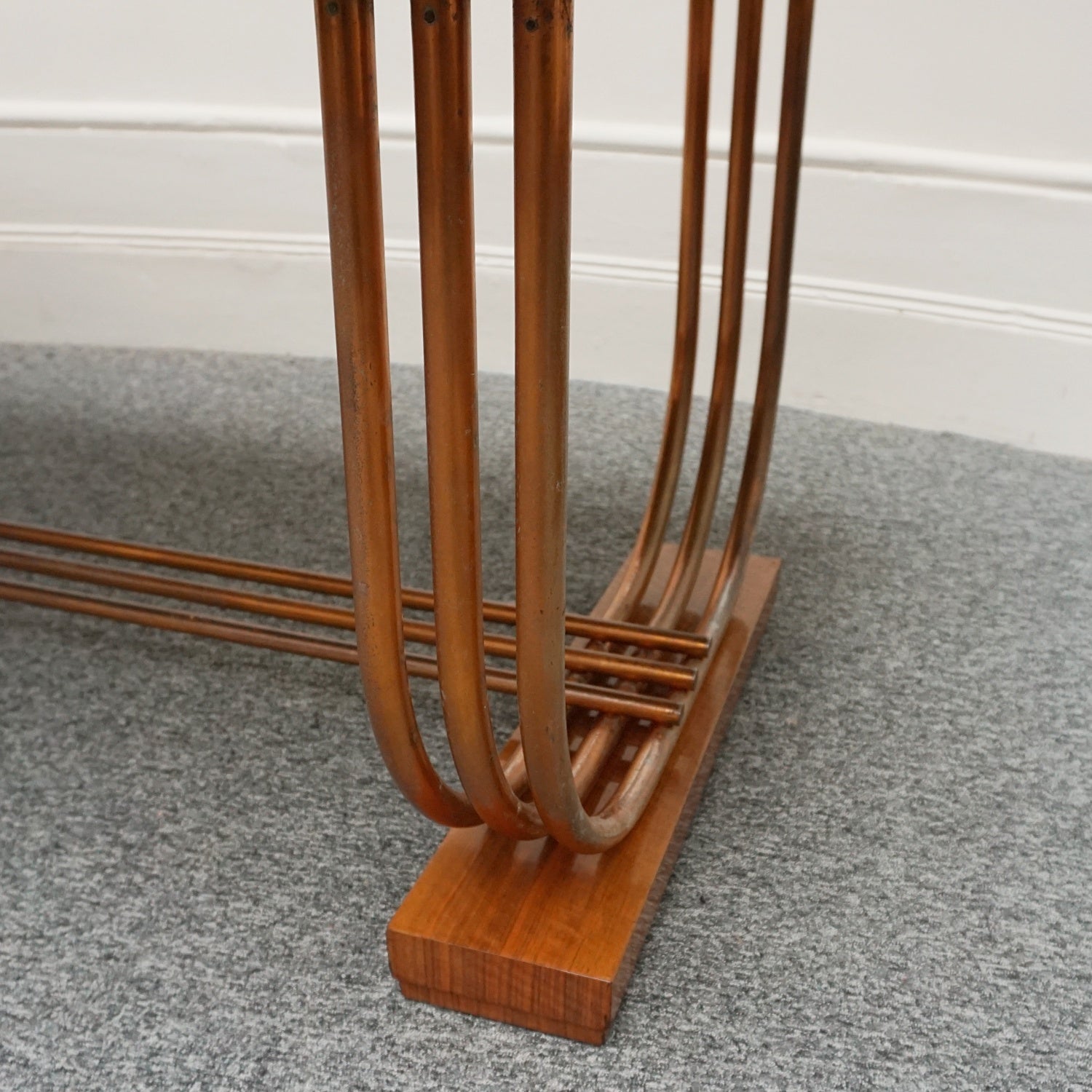 Vintage Art Deco 8 Seater Dining table and chairs Walnut and Copper - Jeroen Markies Art Deco