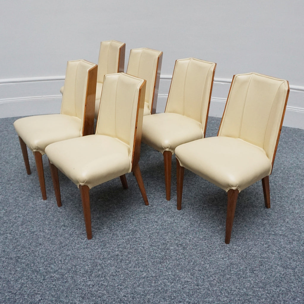 Art Deco Six Seat Dining Suite Burr Walnut - Jeroen Markies Art Deco - Original Art Deco 1935