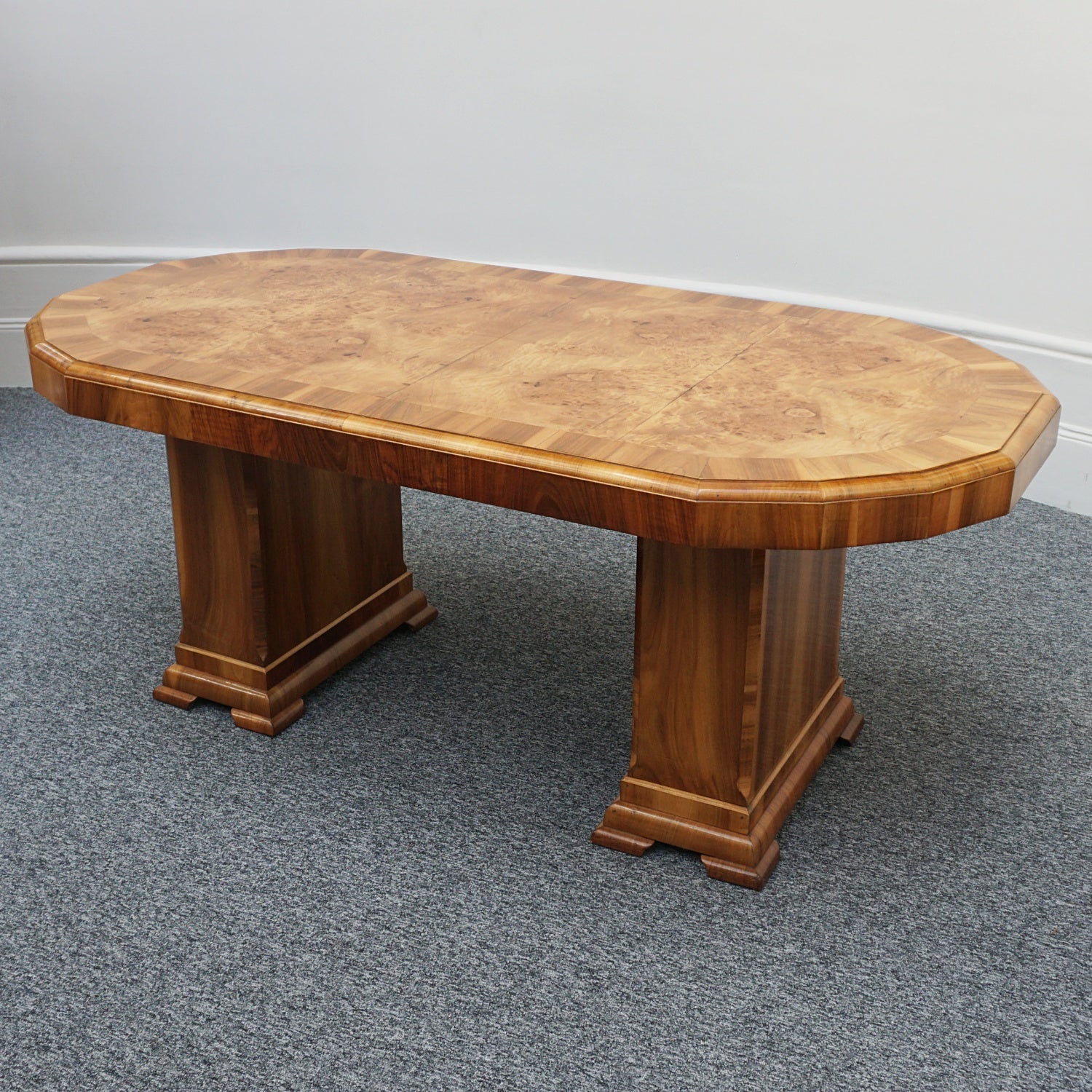 Vintage Art Deco Dining Room Table Burr Walnut - Jeroen Markies Art Deco