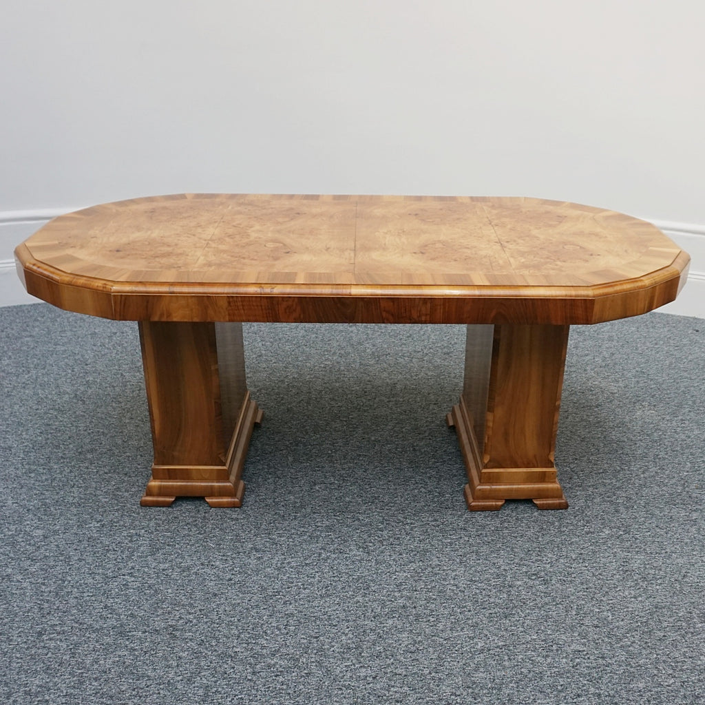 Vintage Art Deco Dining Room Table Burr Walnut - Jeroen Markies Art Deco