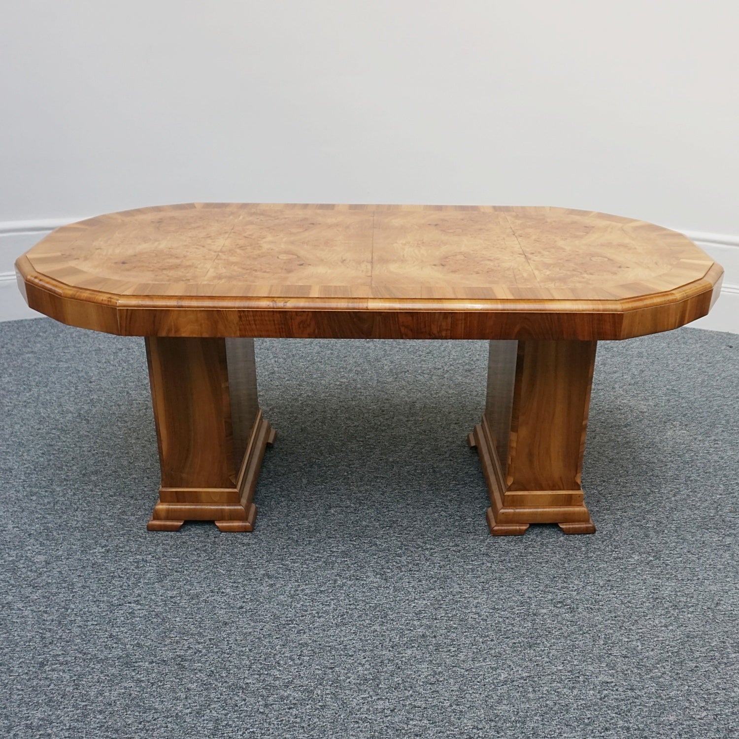Vintage Art Deco Dining Room Table Burr Walnut - Jeroen Markies Art Deco