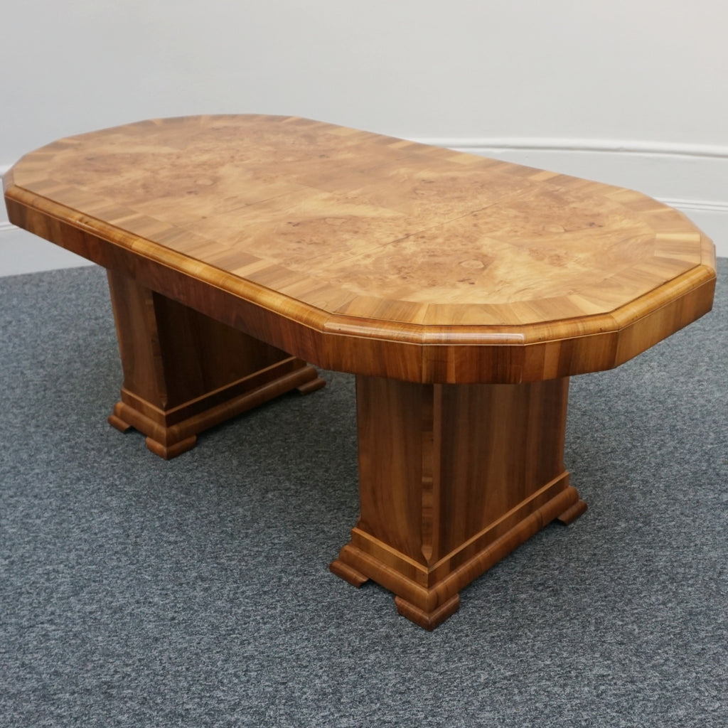 Vintage Art Deco Dining Room Table Burr Walnut - Jeroen Markies Art Deco