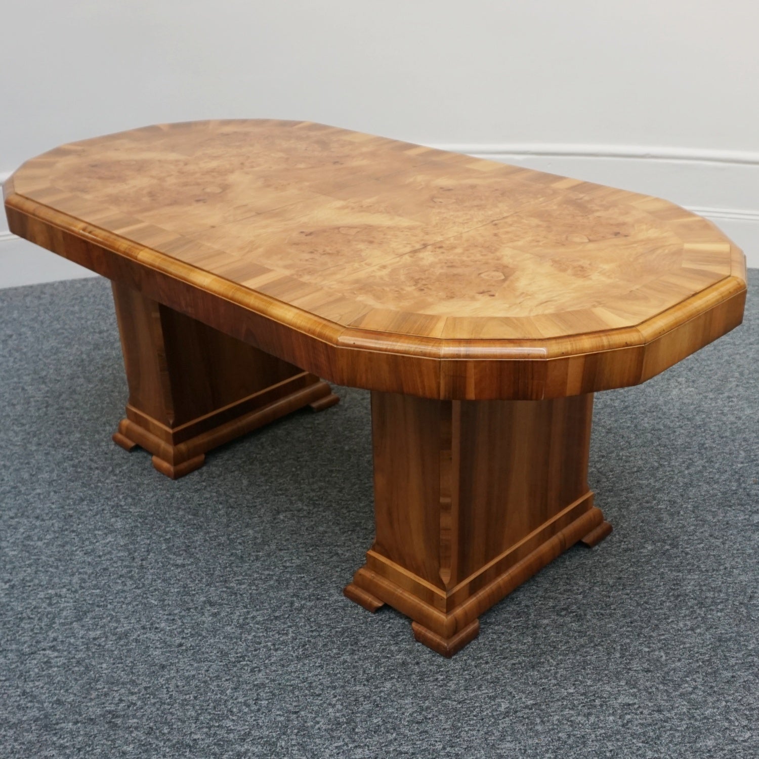 Vintage Art Deco Dining Room Table Burr Walnut - Jeroen Markies Art Deco