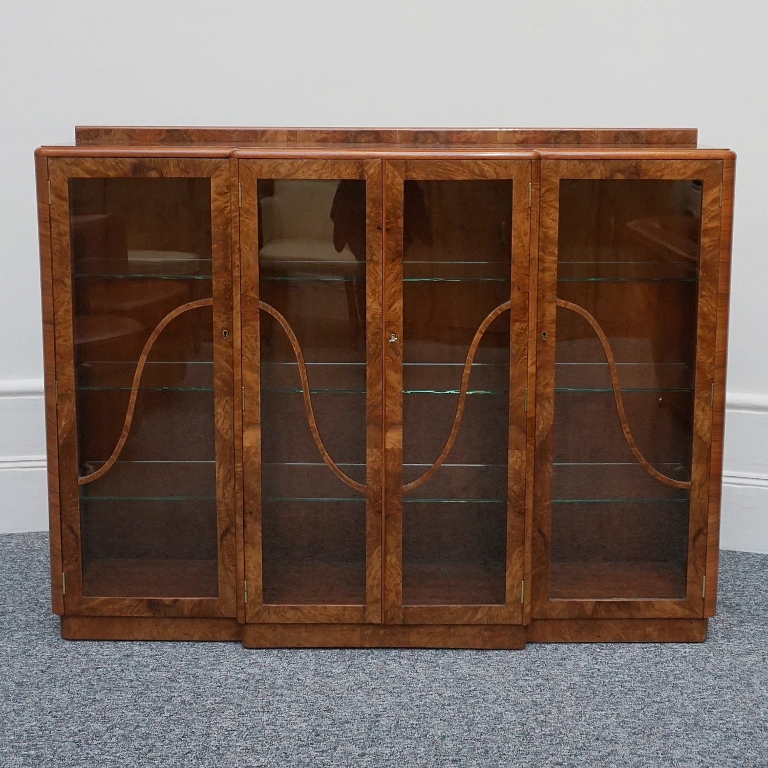 Vintage Art Deco Bookcase/Display Cabinet -English-Art-Deco-Jeroen Markies Art Deco