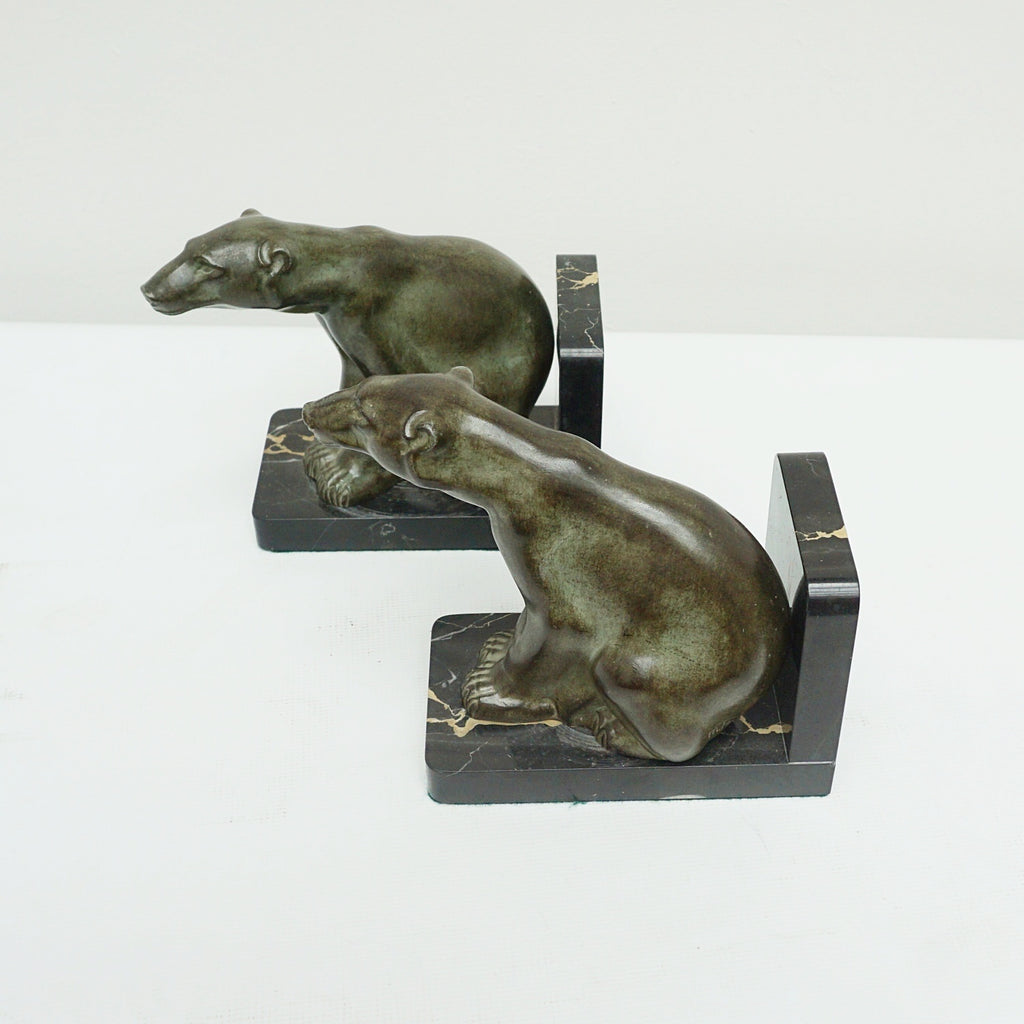Art Deco Bookends - Polar Bears - 1930's - French - Jeroen Markies Art Deco Furniture