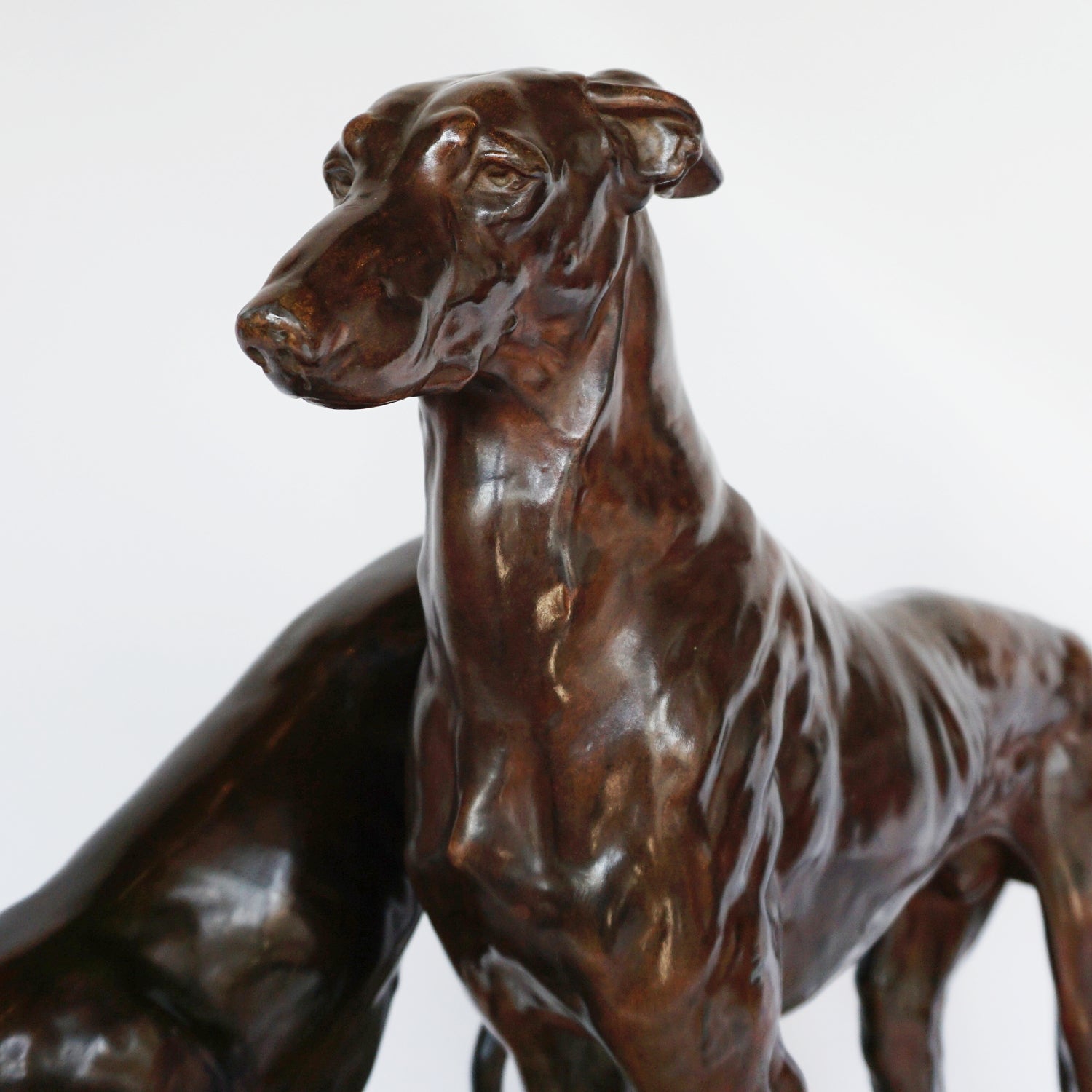 Jules-Edmund Masson French Art Deco Bronze Sculpture of two Greyhounds Jeroen Markies Art Deco