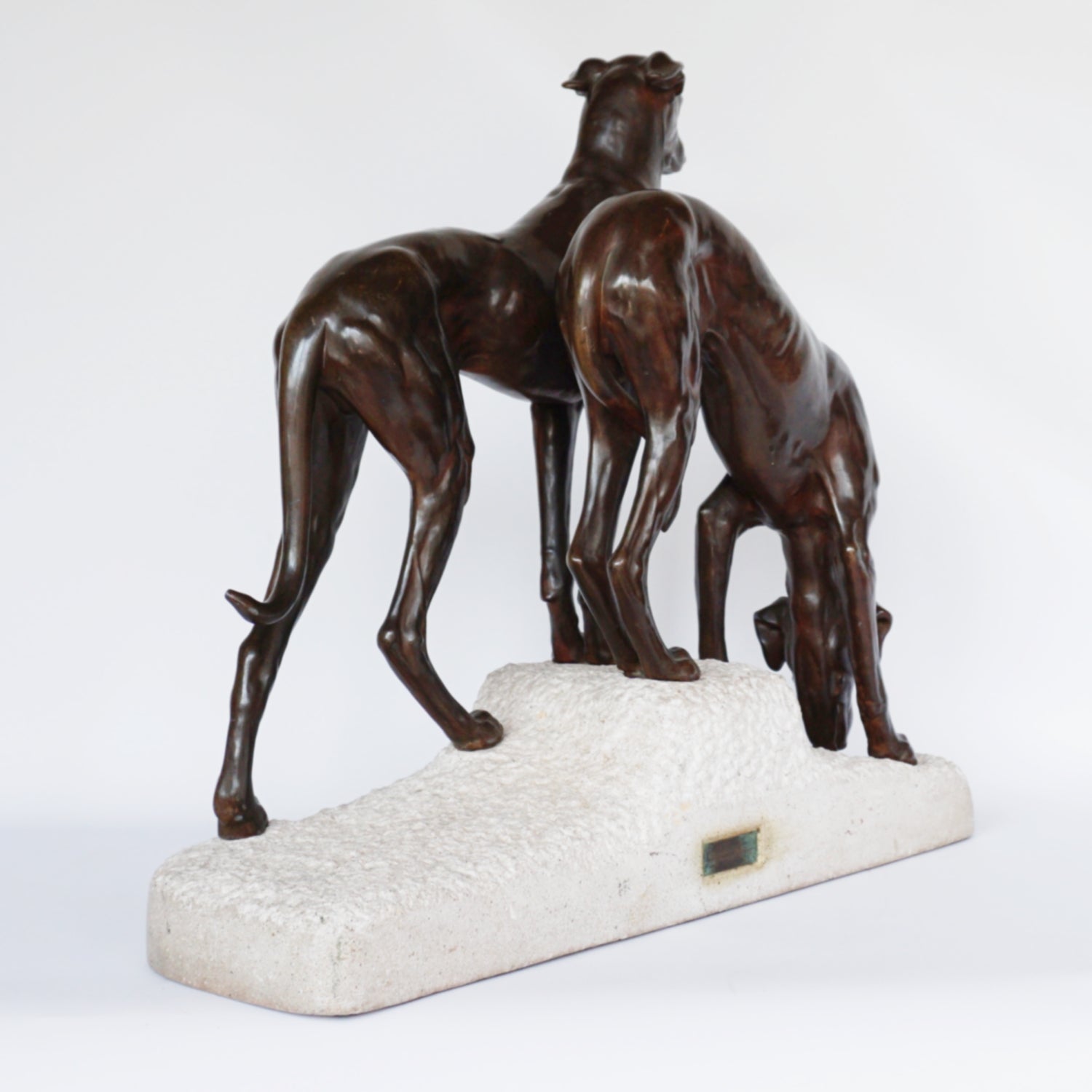 Jules-Edmund Masson French Art Deco Bronze Sculpture of two Greyhounds Jeroen Markies Art Deco