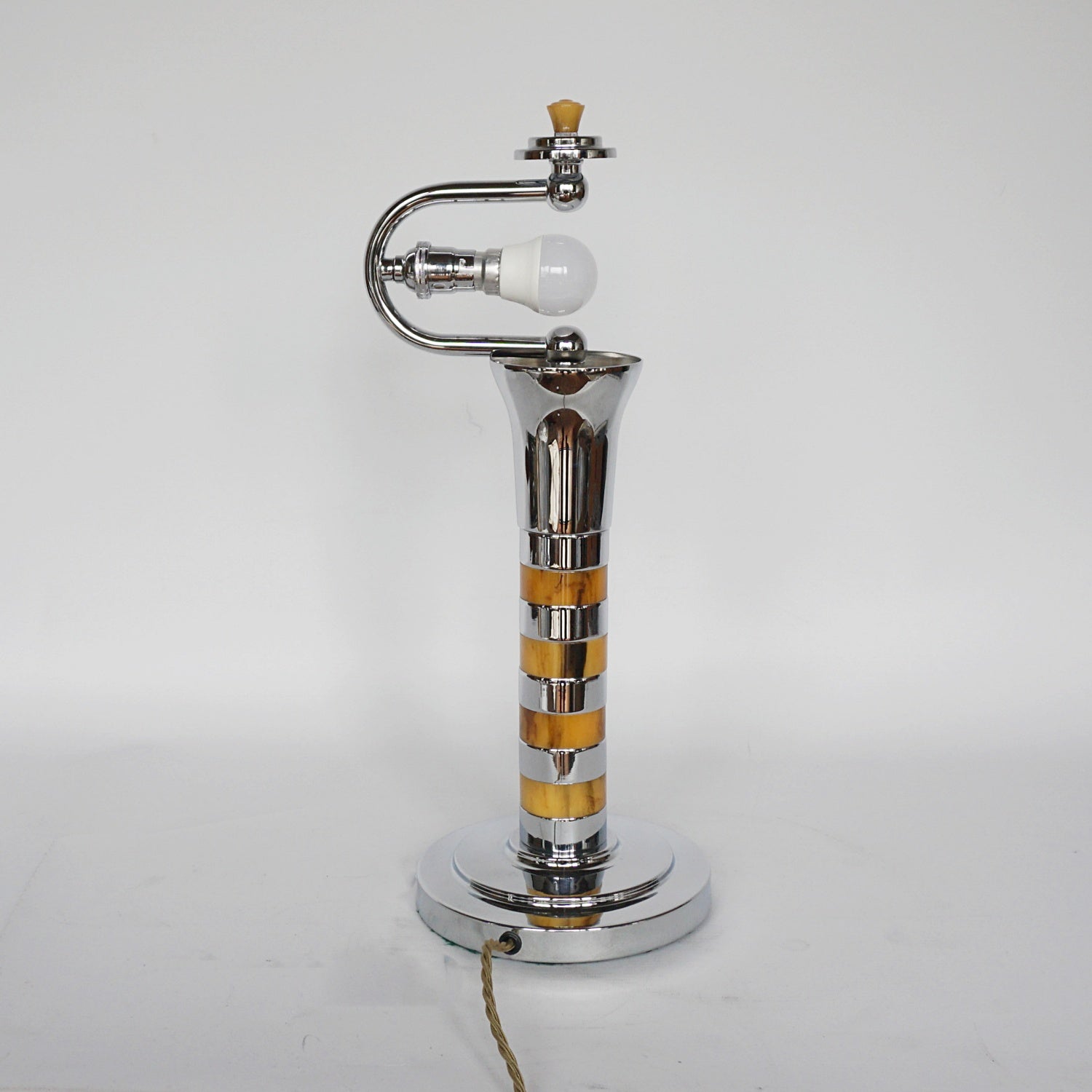 Art Deco Bakelite and Chromed Metal Dome Lamp - Jeroen Markies Art Deco