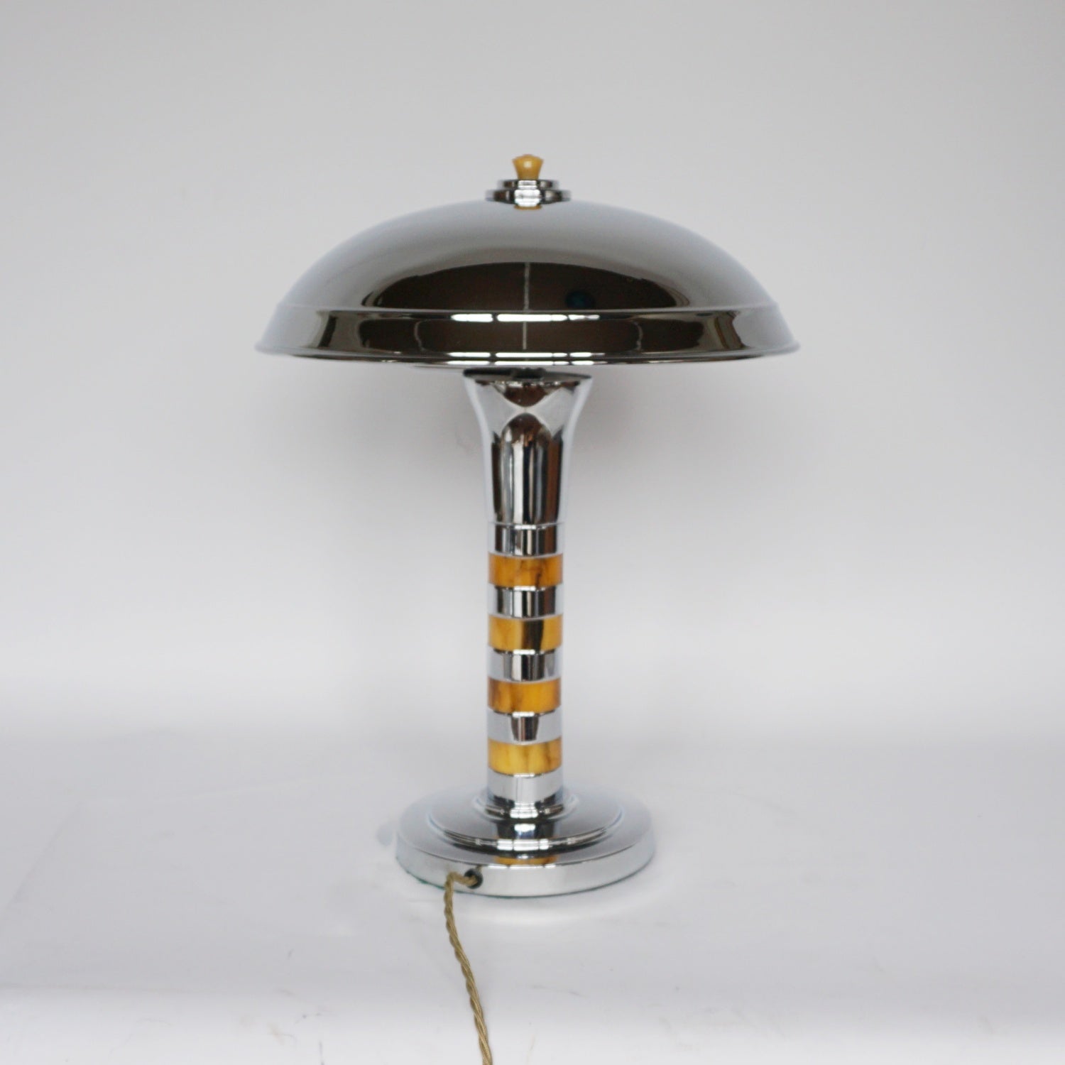 Art Deco Bakelite and Chromed Metal Dome Lamp - Jeroen Markies Art Deco