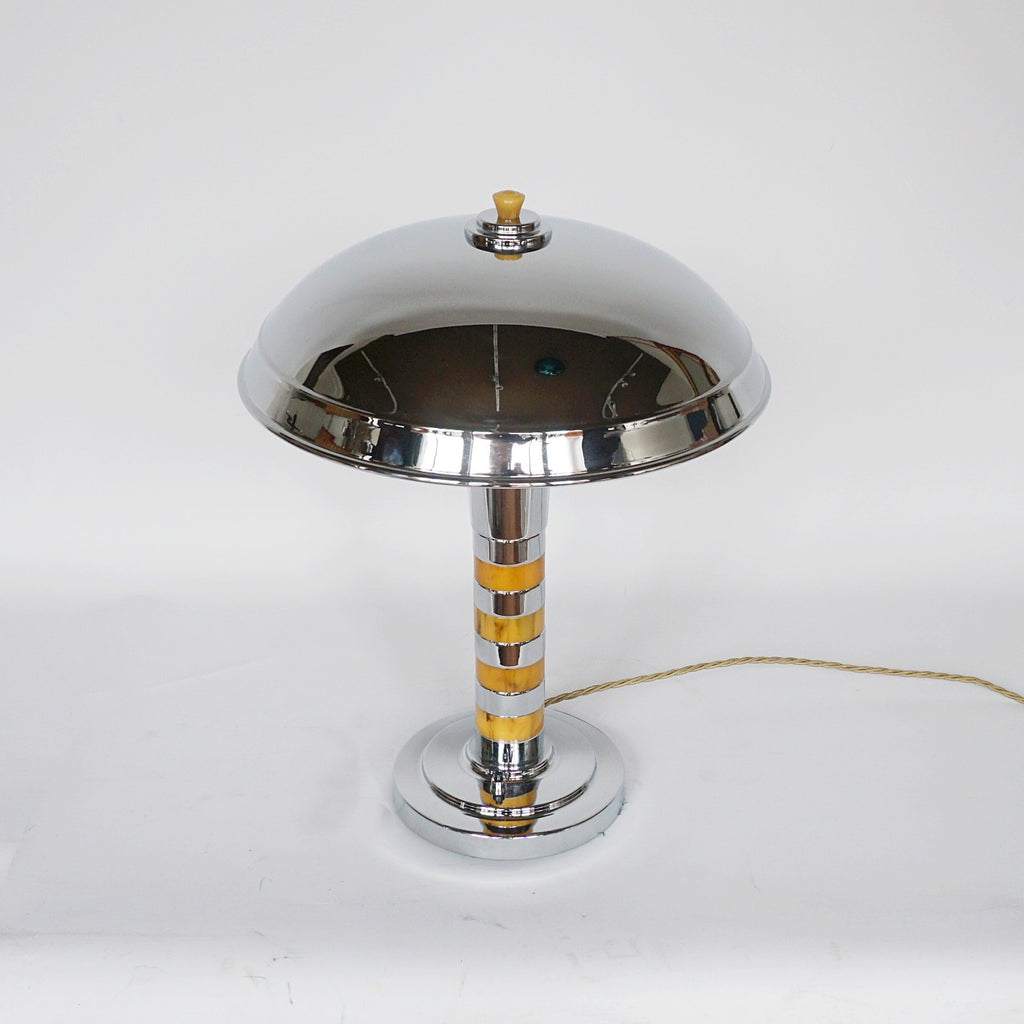 Art Deco Bakelite and Chromed Metal Dome Lamp - Jeroen Markies Art Deco