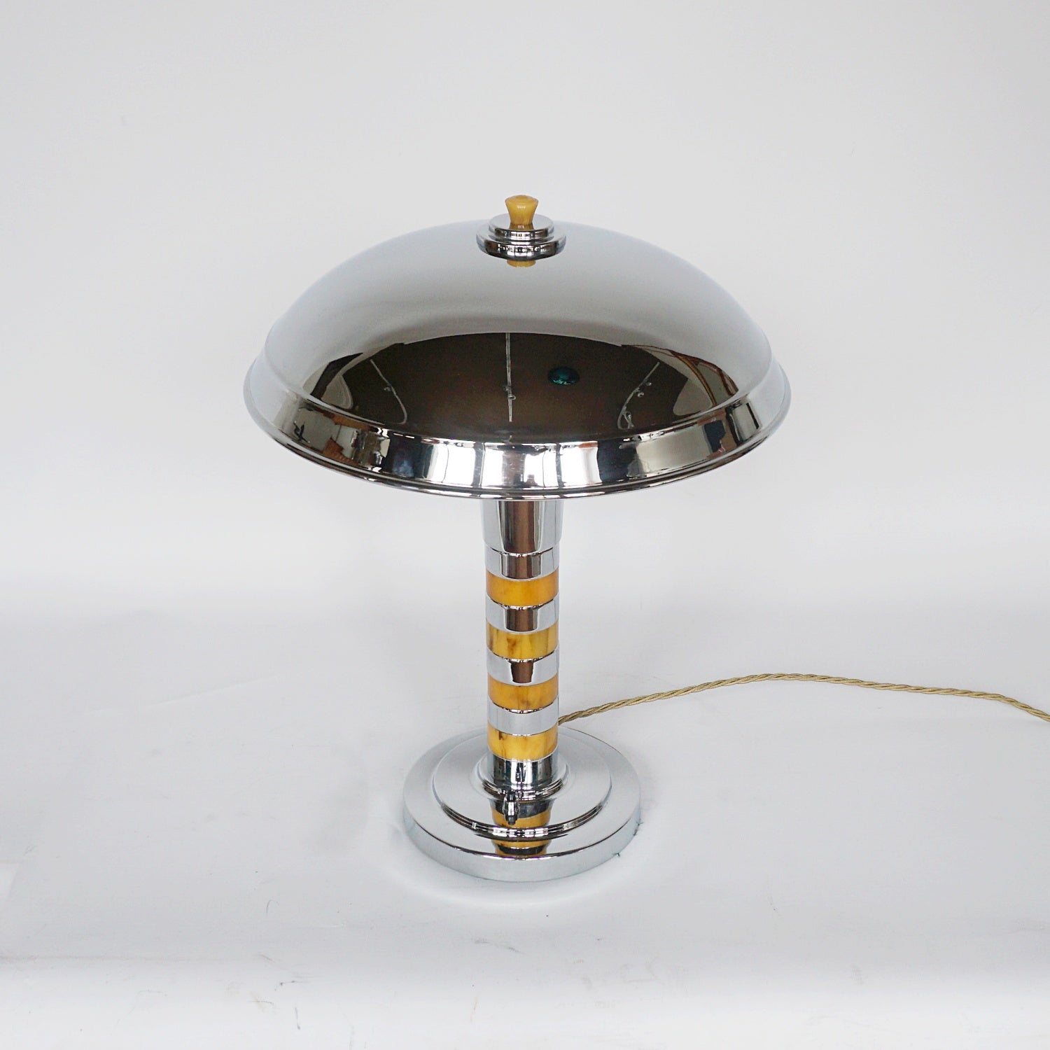 Art Deco Bakelite and Chromed Metal Dome Lamp - Jeroen Markies Art Deco