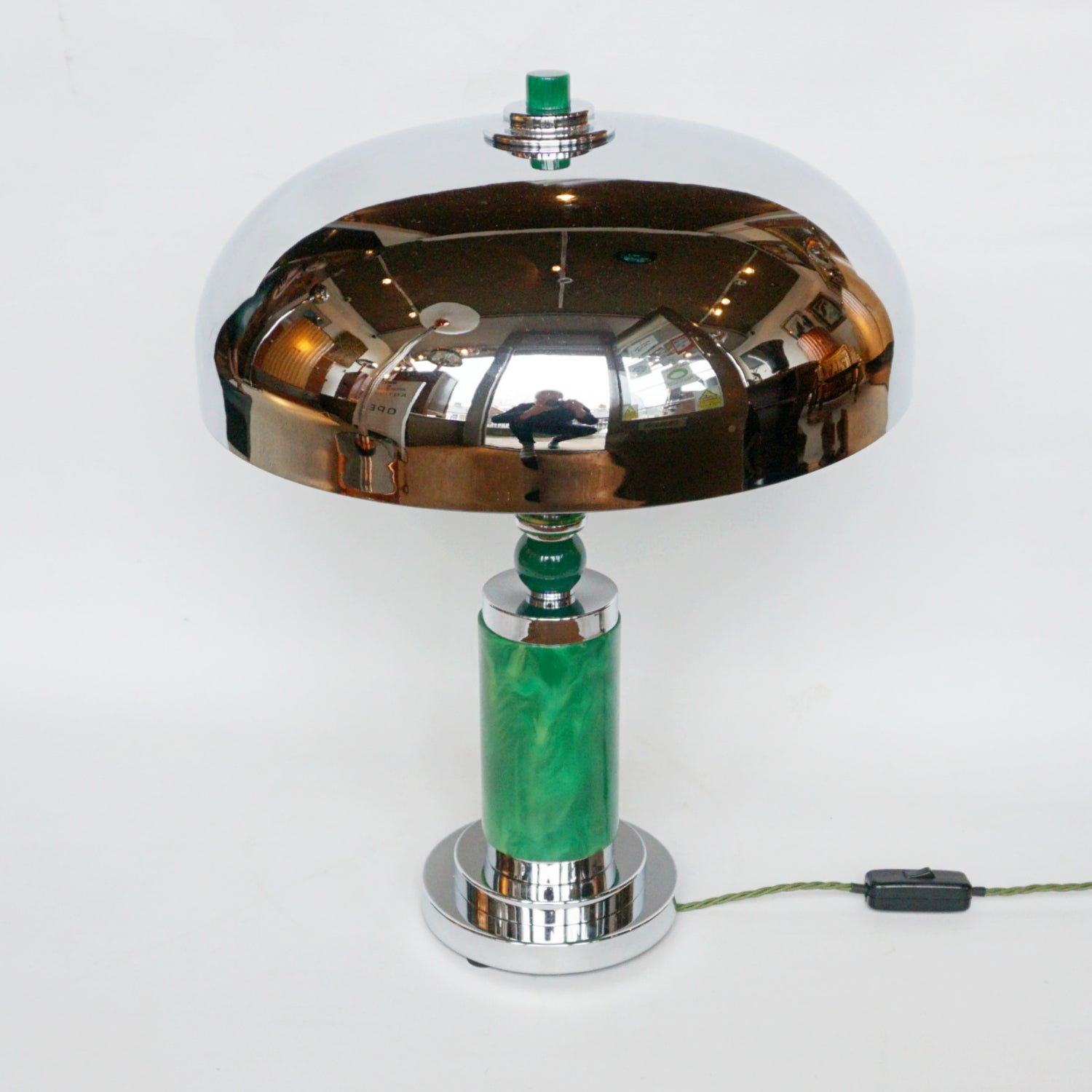 Art Deco Dome Lamp Bakelite and Chromed Metal - Jeroen Markies Art Deco