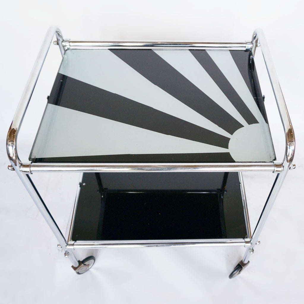 Art Deco metal and glass drinks trolley Jeroen Markies Art Deco