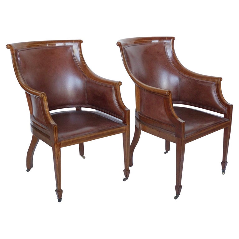 Art Deco Edwardian Armchairs English Circa 1910.- Jeroen Markies Art Deco