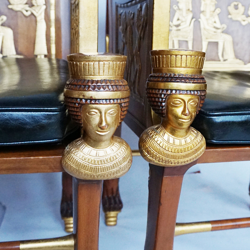 Mid-Century Egyptian Style Chairs Based on 18th Dynasty Throne - Jeroen Markies Art Deco