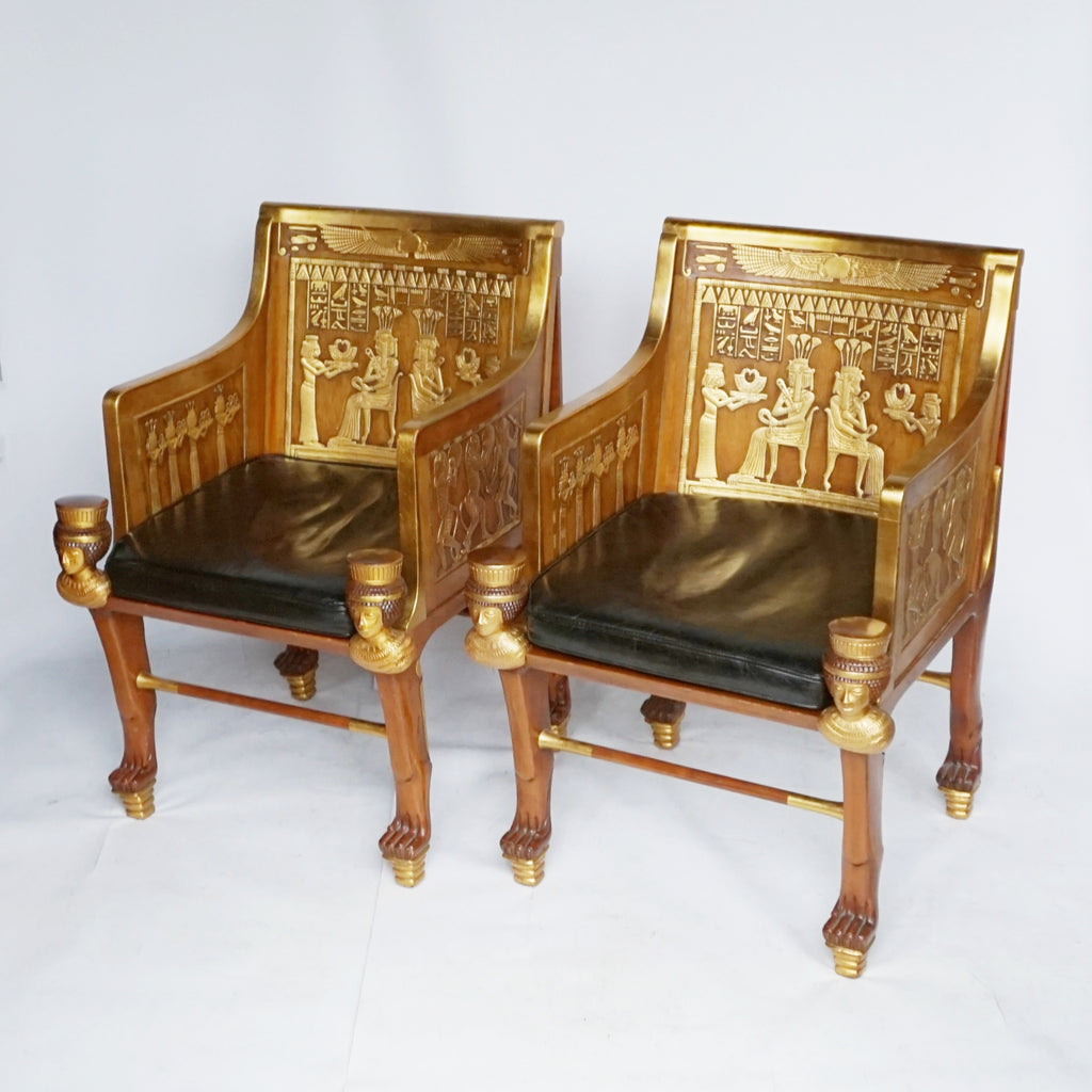 Mid-Century Egyptian Style Chairs Based on 18th Dynasty Throne - Jeroen Markies Art Deco