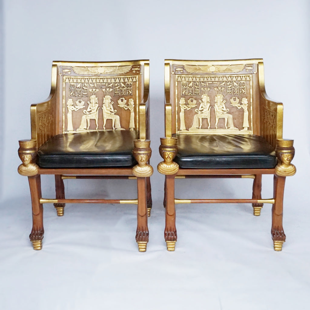 Mid-Century Egyptian Style Chairs Based on 18th Dynasty Throne - Jeroen Markies Art Deco