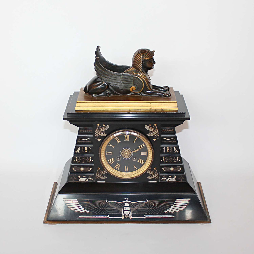 Egyptian Revival Clock with Sphynx