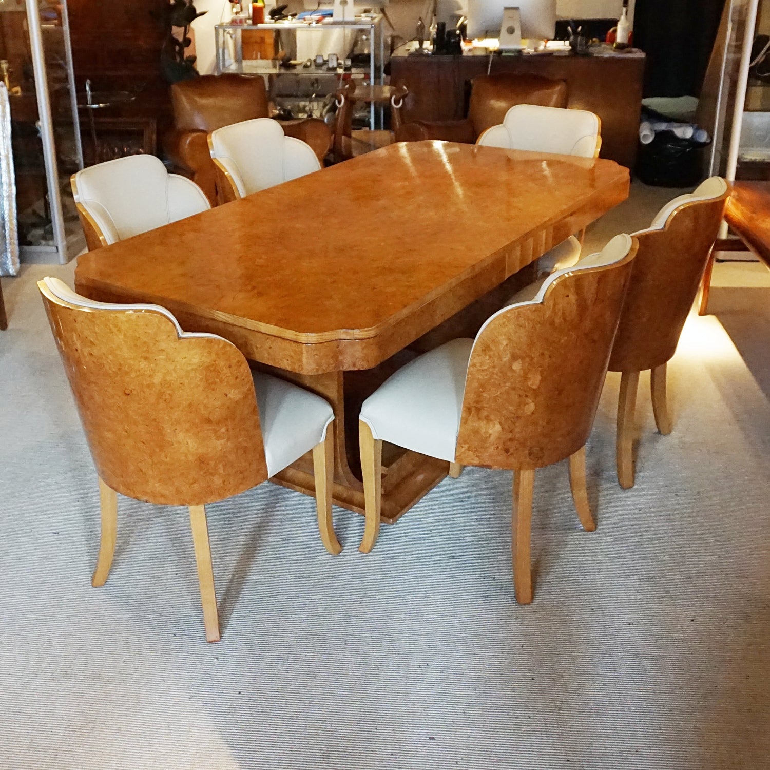 Art Deco 6 Seat Dining Suite by Harry & Lou Epstein English, Circa 1930 