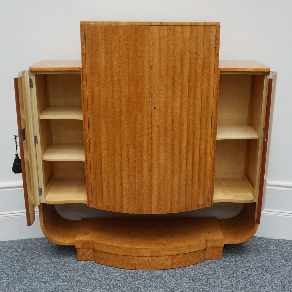 Vintage Art Deco Walnut Cocktail Bar Cabinet Drinks - Jeroen Markies Art Deco