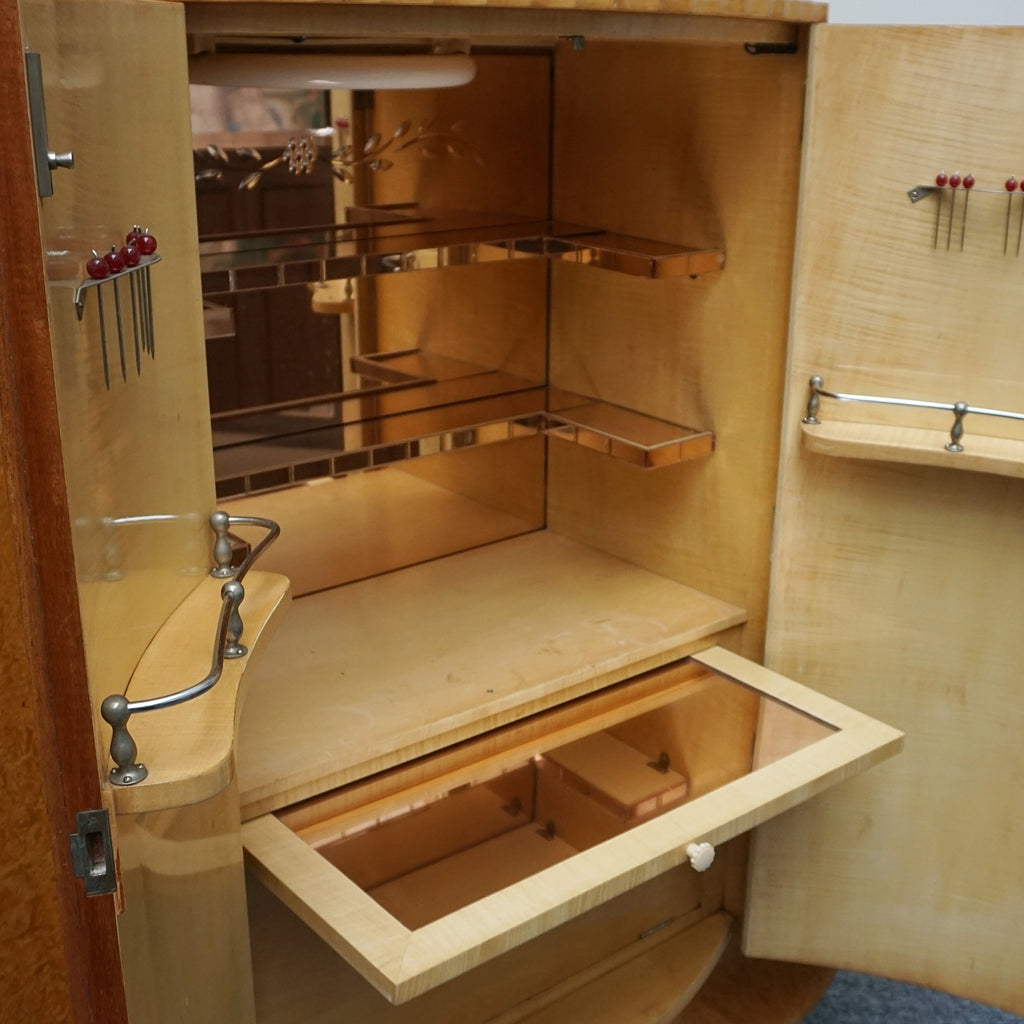 Vintage Art Deco Walnut Cocktail Bar Cabinet Drinks - Jeroen Markies Art Deco