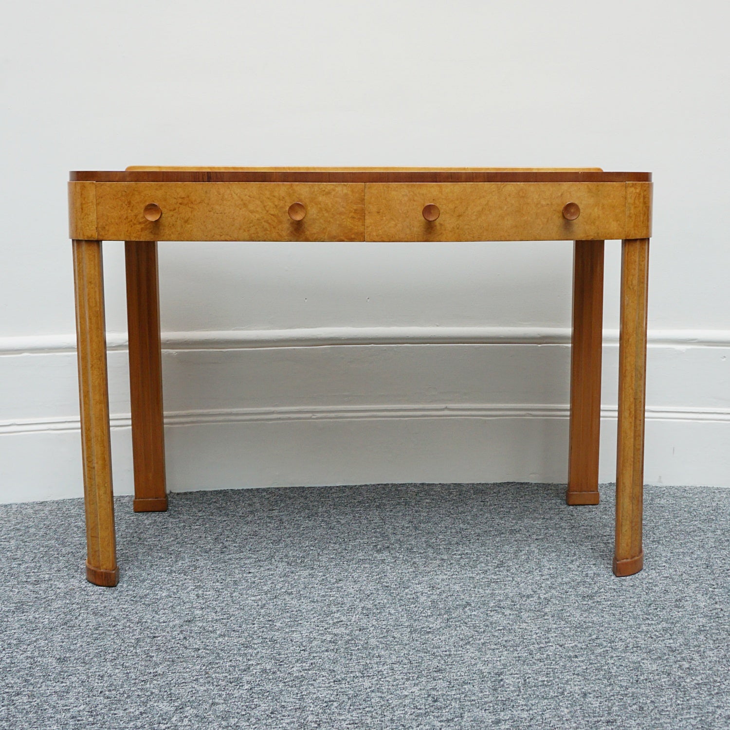 A Vintage Art Deco Burr Walnut Console Table by Harry & Lou Epstein English 1930's - Jeroen Markies Art Deco