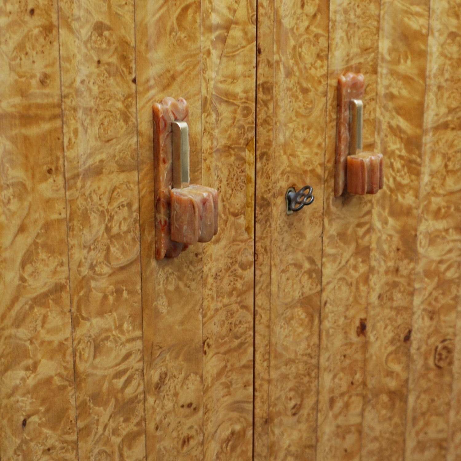 Art Deco Sideboard by Harry & Lou Epstein English Circa 1930 veneered in burr walnut with original bakelite handles. Vintage Art Deco - Jeroen Markies Art Deco