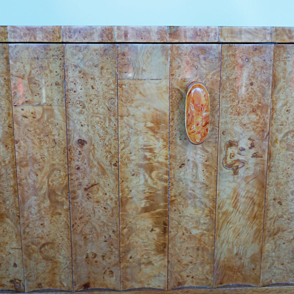 Art Deco Cocktail Sideboard by Harry & Lou Epstein, Burr Walnut Veneered throughout. Jeroen Markies Art Deco