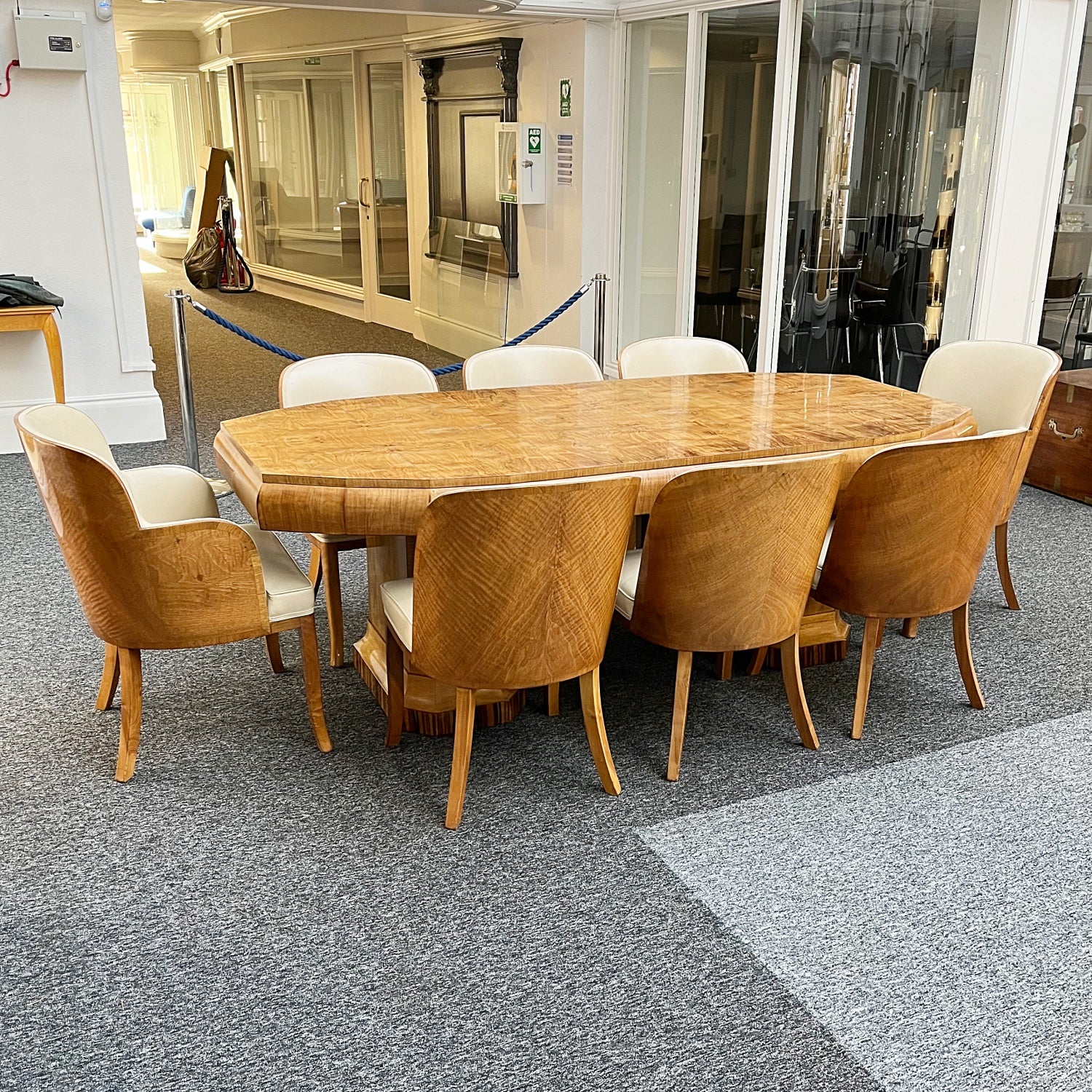 Vintage 1930's Art Deco 8 Seater Dining Suite-Burr walnut -Maurice Adams- Jeroen Markies Art Deco