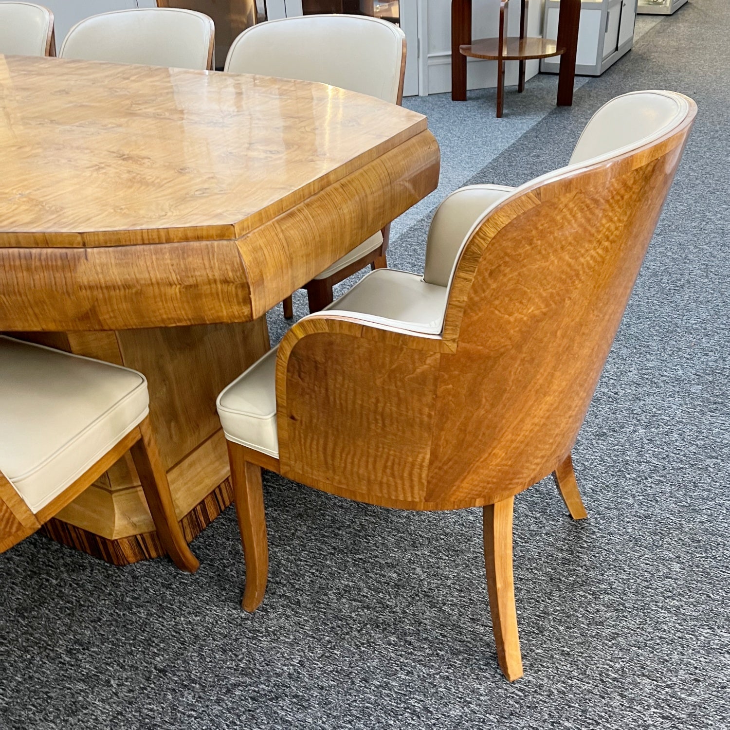 Vintage 1930's Art Deco 8 Seater Dining Suite-Burr walnut -Maurice Adams- Jeroen Markies Art Deco