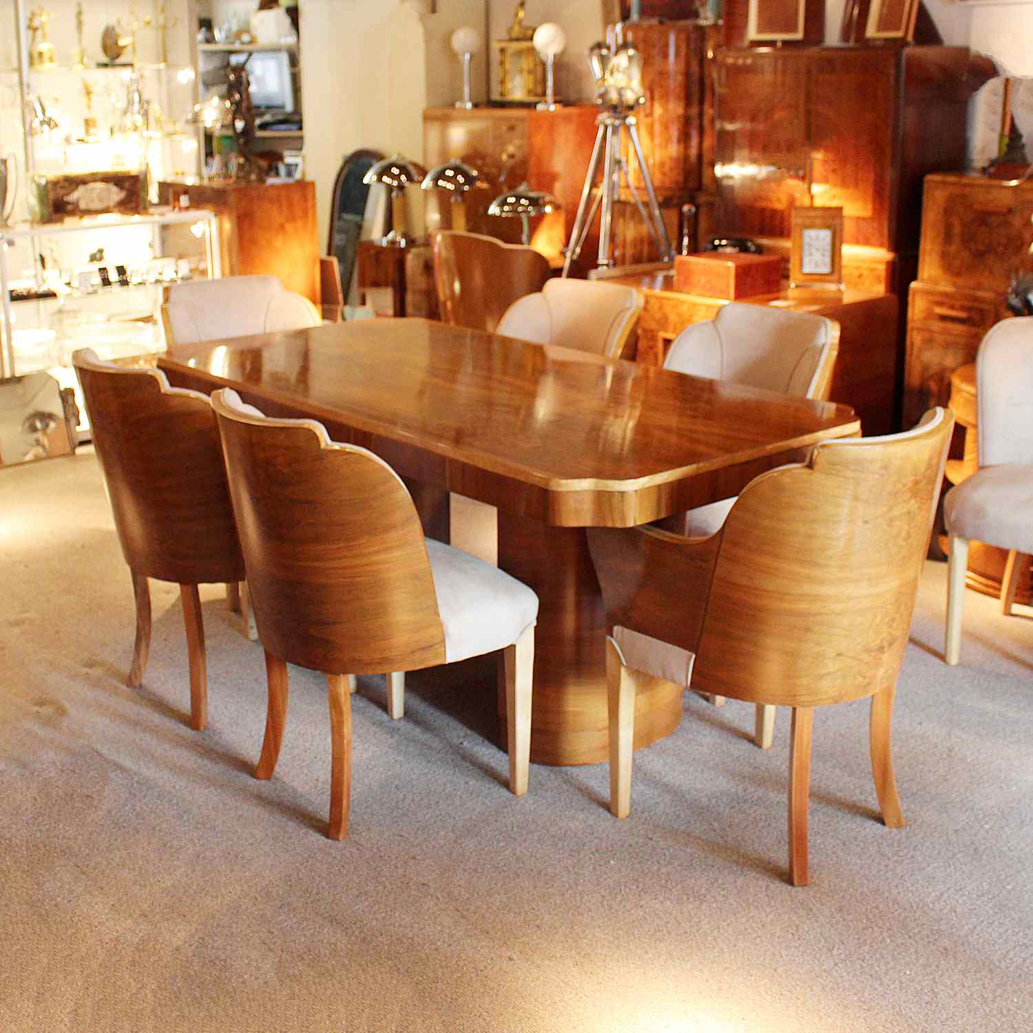 Art Deco 6 seat dining suite by Harry & Lou Epstein circa 1930 at Jeroen Markies