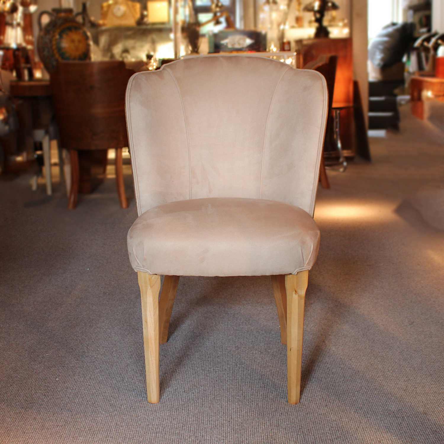 Art Deco 6 seat dining suite by Harry & Lou Epstein in figured walnut at Jeroen Markies