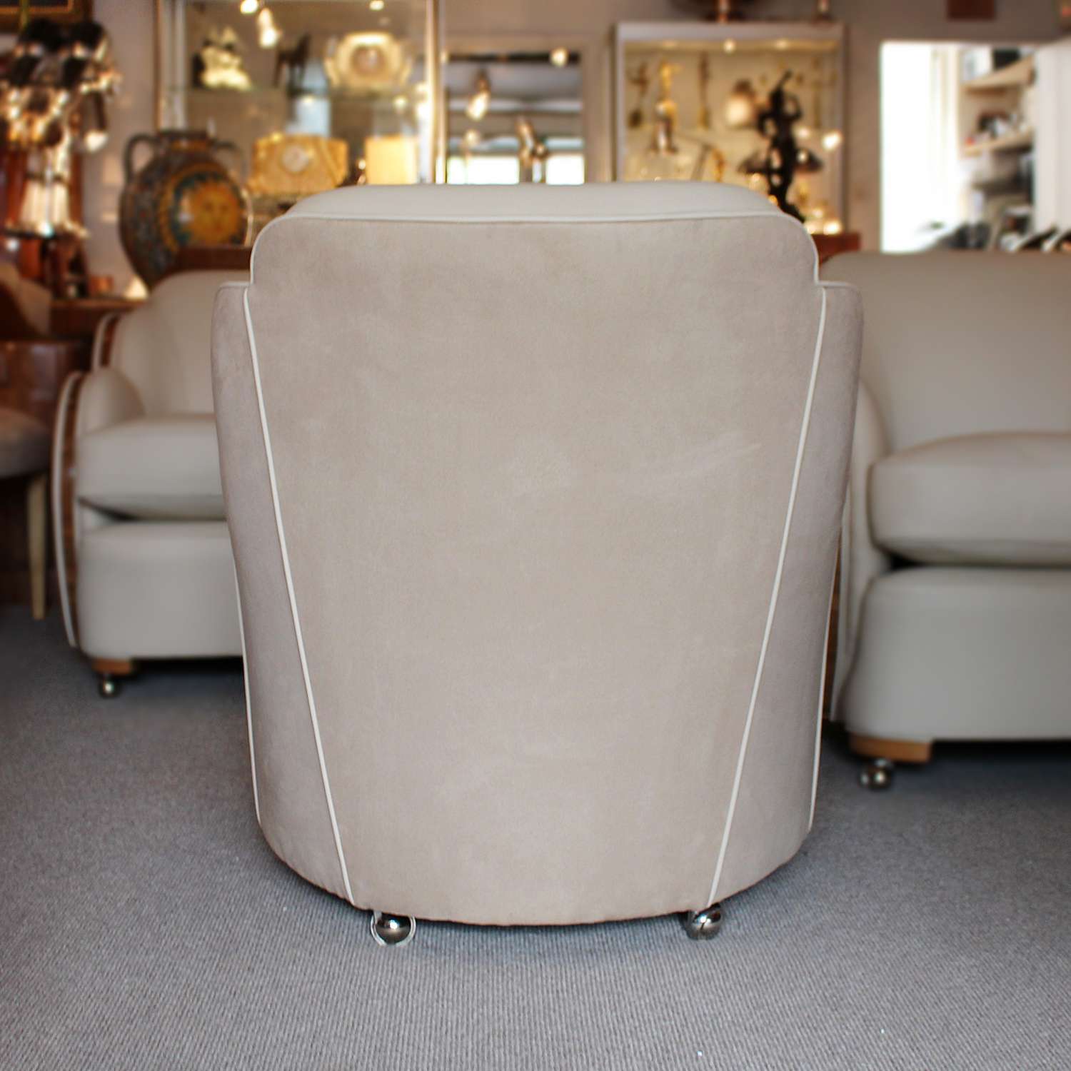 Epstein Art Deco three piece cloud suite sofa and two armchairs circa 1930 at Jeroen Markies