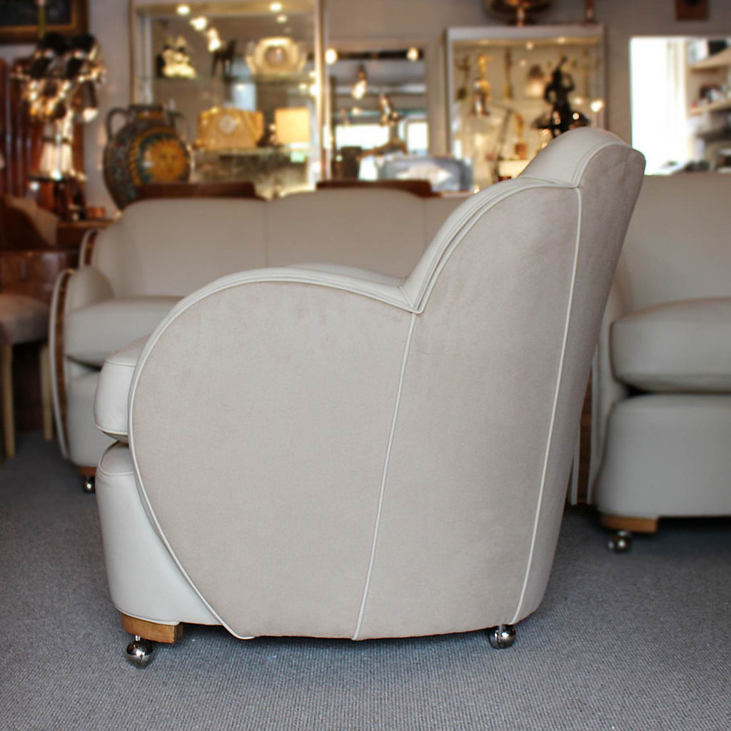 Epstein Art Deco three piece cloud suite sofa and two armchairs circa 1930 at Jeroen Markies