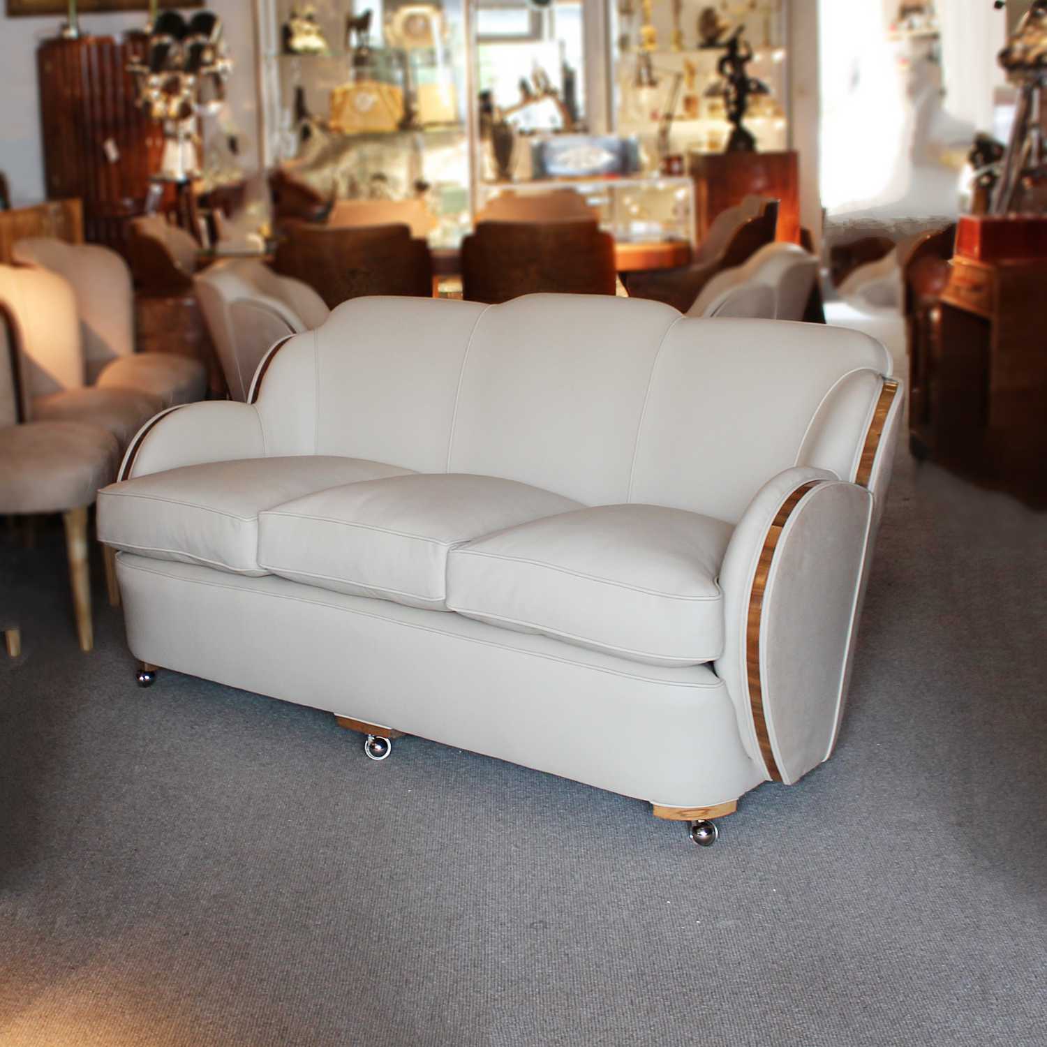 Epstein Art Deco three piece cloud suite sofa and two armchairs circa 1930 at Jeroen Markies