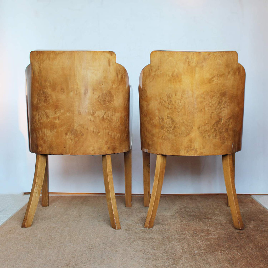 Epstein Art Deco cloud back chairs in burr walnut at Jeroen Markies