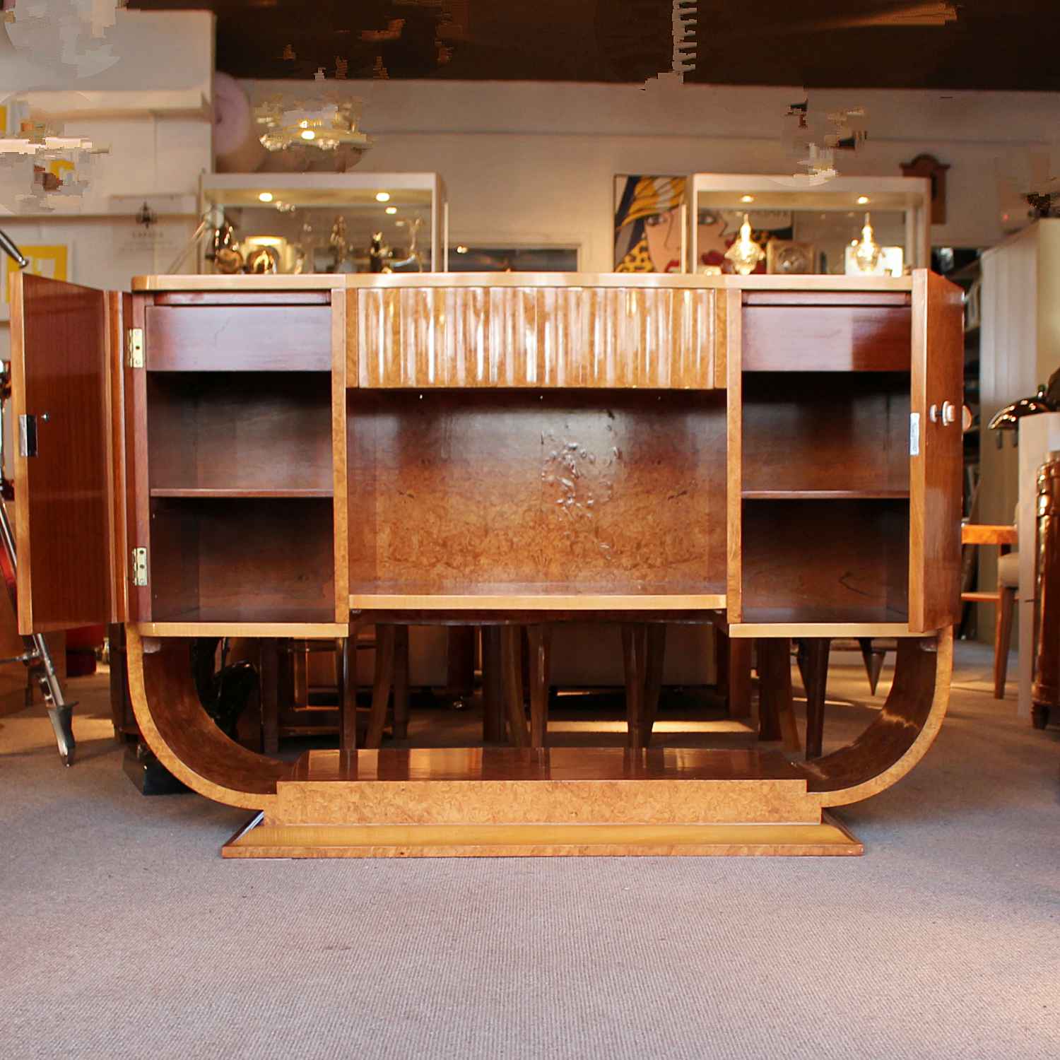 Epstein Art Deco sideboard in burr walnut circa 1930