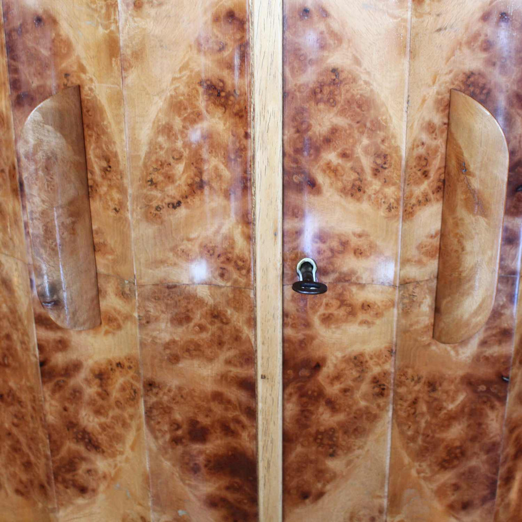 Epstein Art Deco demi lune walnut cocktail cabinet circa 1930