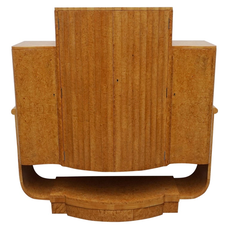 Vintage Art Deco Walnut Cocktail Bar Cabinet Drinks - Jeroen Markies Art Deco