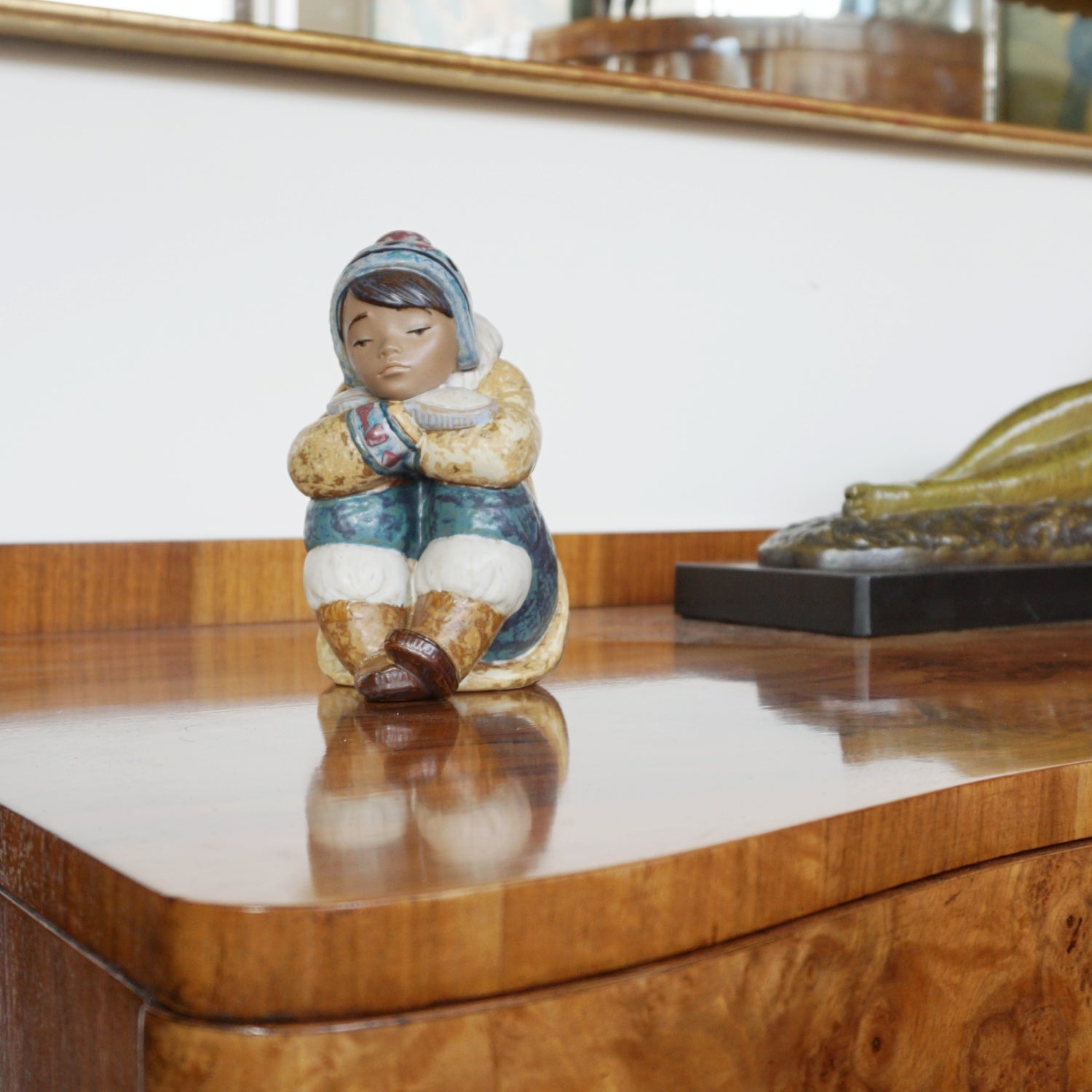 Pensive Eskimo Boy Pottery Figurine by Francisco Catalá for Lladró - Jeroen Markies Art Deco