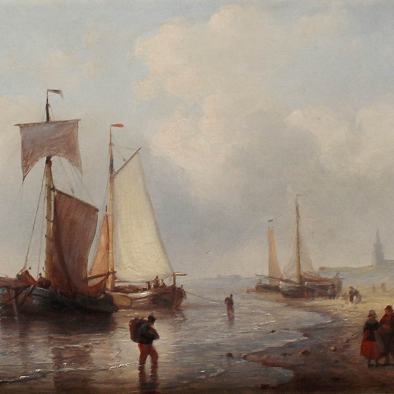 George Willem Opdenhoff Fishing Boats on the Shore circa 1850 at Jeroen Markies 