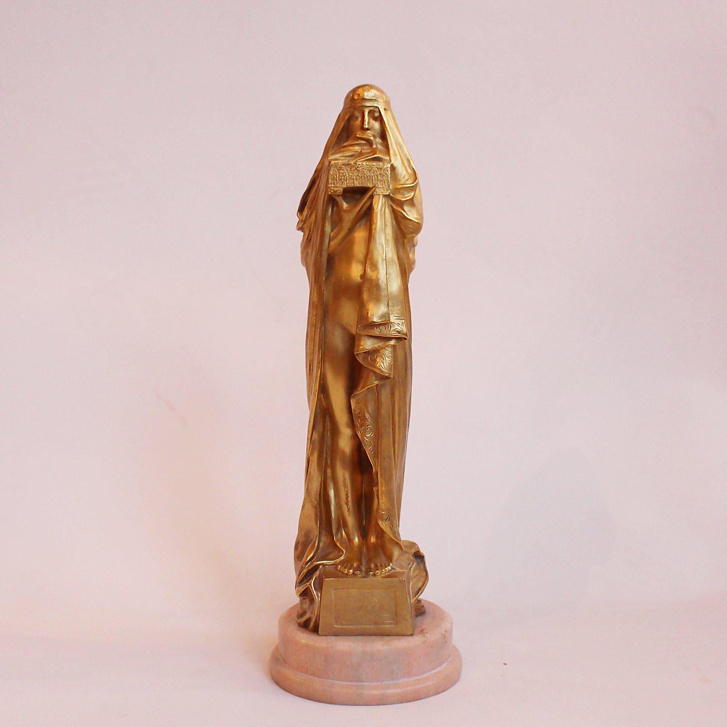 Pierre Fix-Masseau Le Secret Art Nouveau bronze sculpture